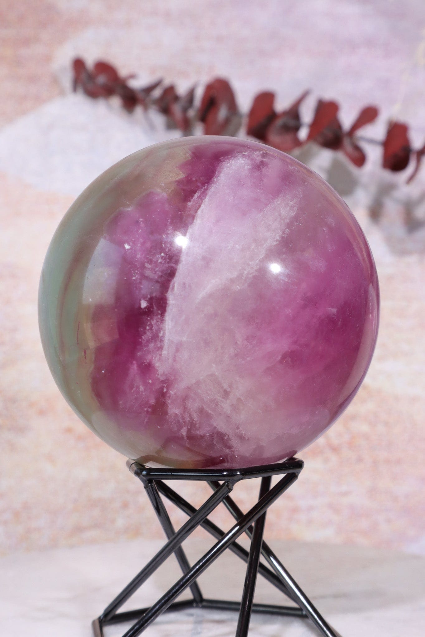 Fluorite Sphere 7.6cm , Sold As Seen Spheres Tali & Loz Crystals