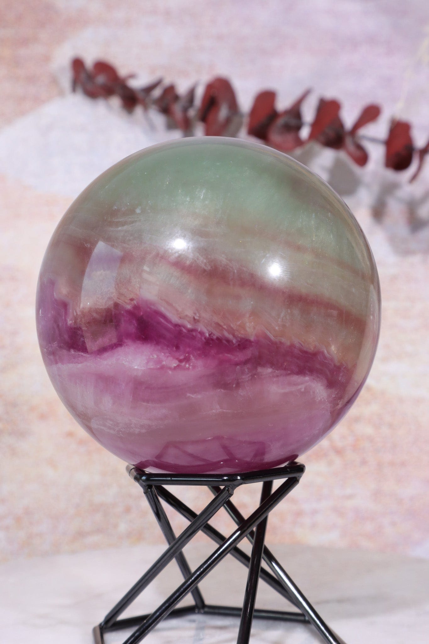 Fluorite Sphere 7.6cm , Sold As Seen Spheres Tali & Loz Crystals