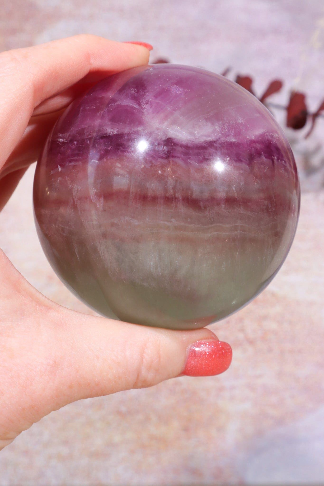 Fluorite Sphere 7.6cm , Sold As Seen Spheres Tali & Loz Crystals