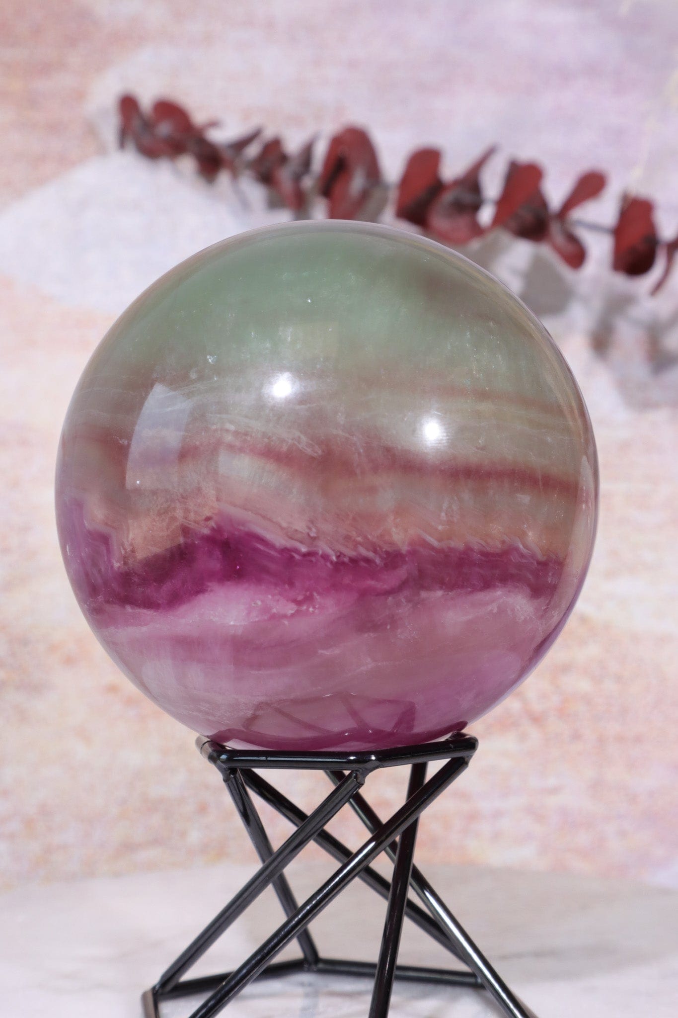 Fluorite Sphere 7.6cm , Sold As Seen Spheres Tali & Loz Crystals
