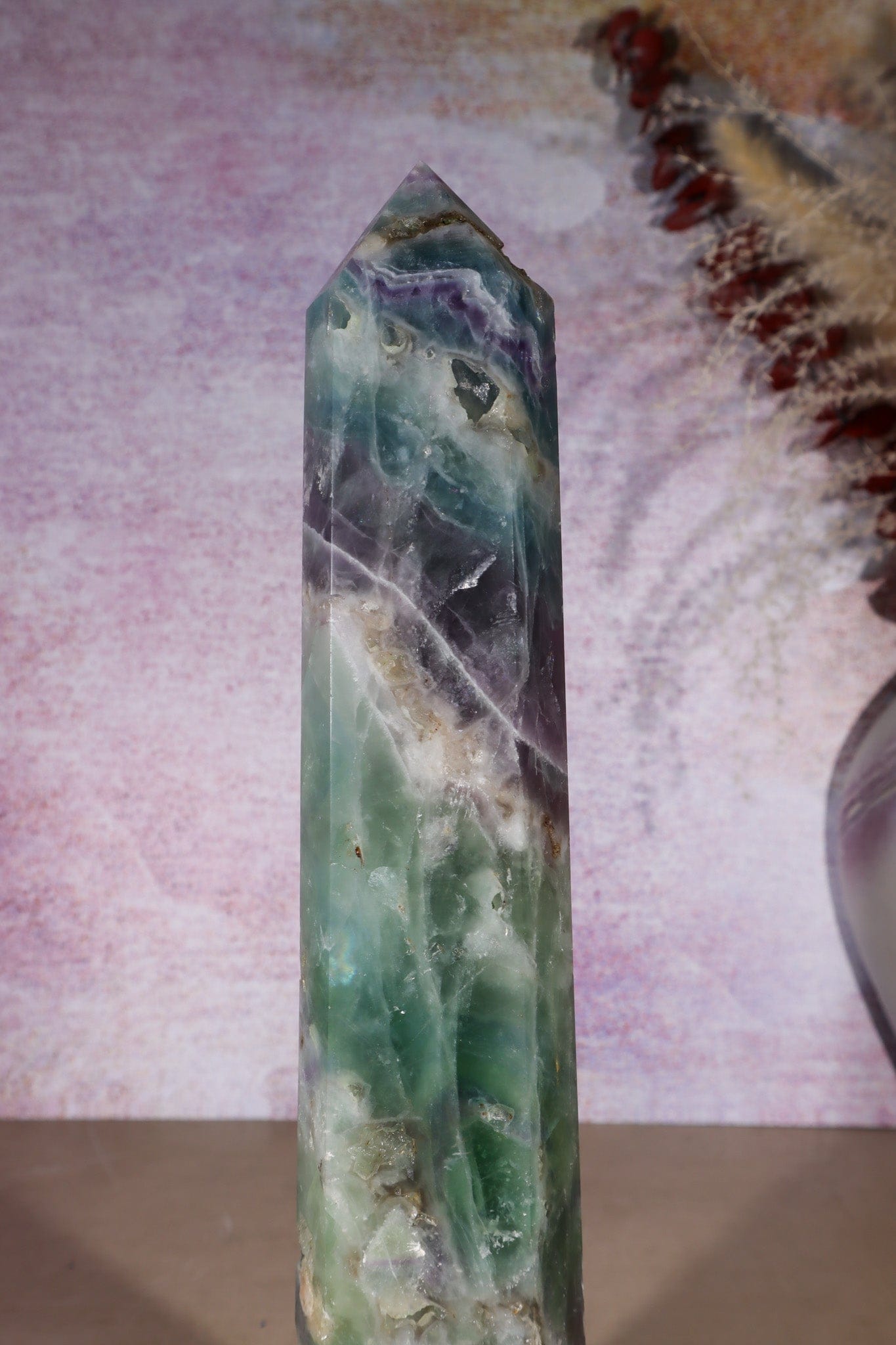 Fluorite Tower With Natural Cavities 1.2KG Towers Tali & Loz Crystals