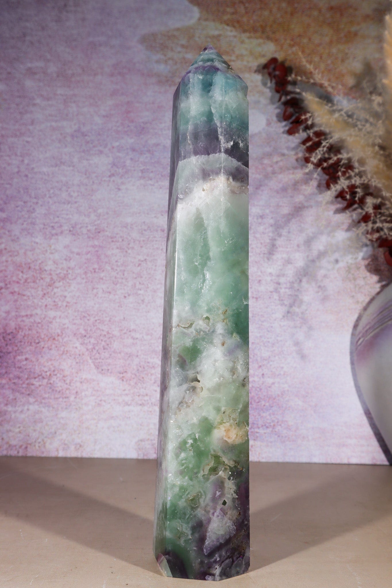 Fluorite Tower With Natural Cavities 1.2KG Towers Tali & Loz Crystals