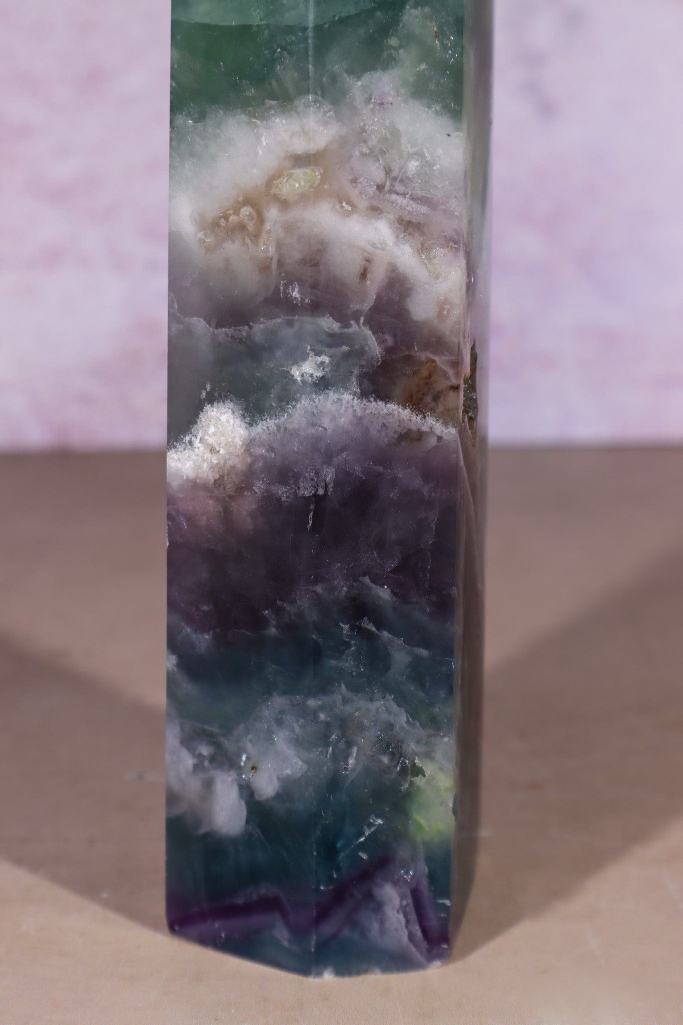 Fluorite Tower With Natural Cavities and Feather inclusions 1.2KG Towers Tali & Loz Crystals