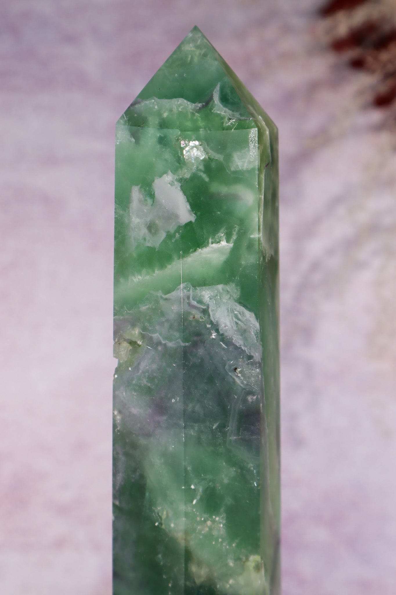 Fluorite Tower With Natural Cavities and Feather inclusions 1.2KG Towers Tali & Loz Crystals