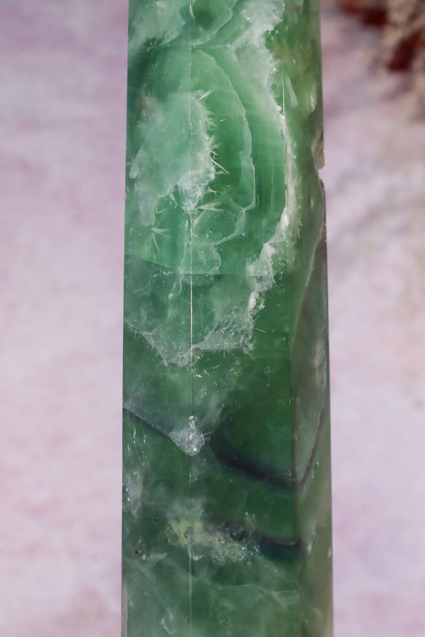 Fluorite Tower With Natural Cavities and Feather inclusions 1.2KG Towers Tali & Loz Crystals