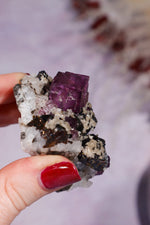 Fluorite With Sphalerite and Calcite Specimen 107gr, Illinois Minerals Tali & Loz Crystals