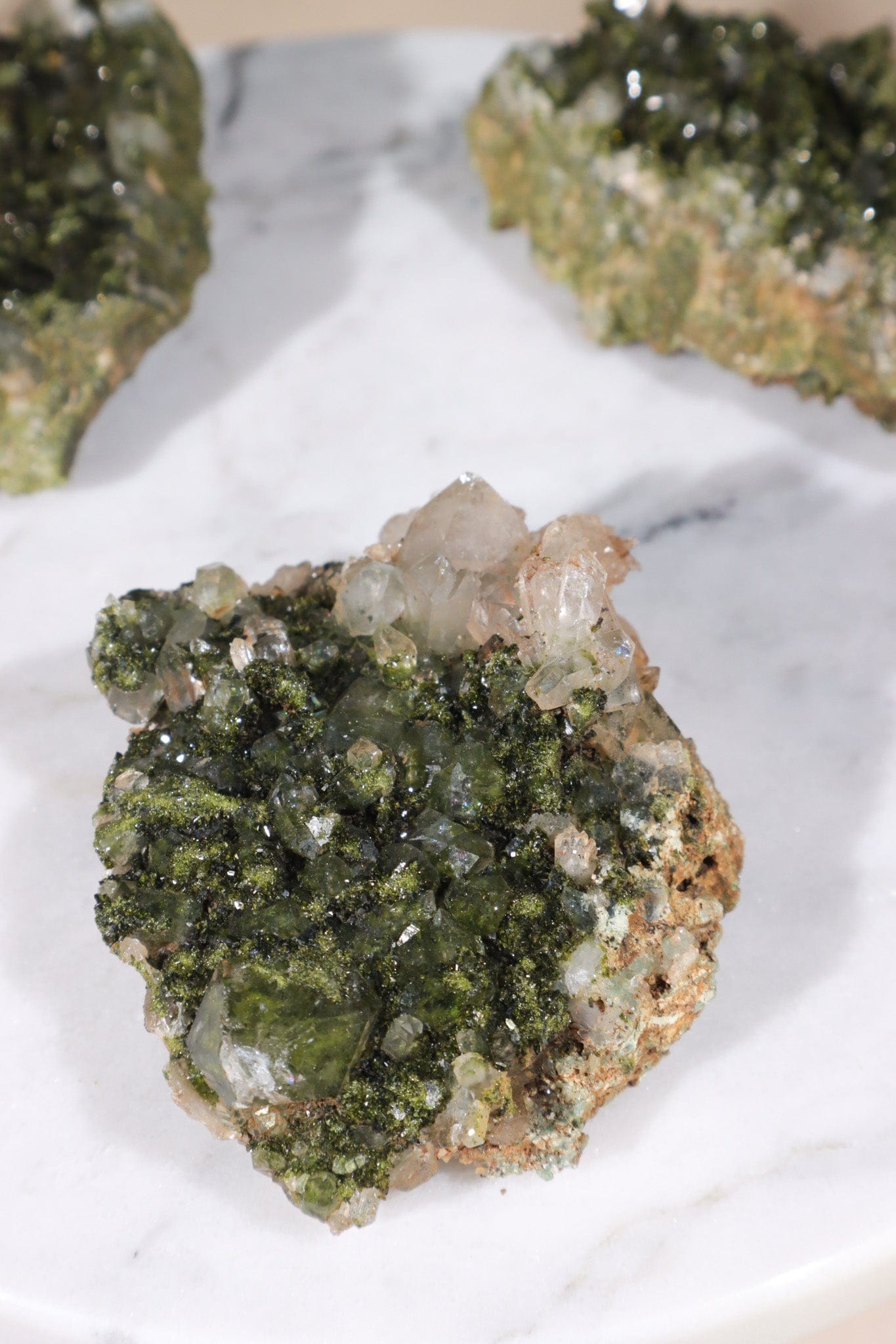 'Forest' Epidote on Quartz 90g Specimens Tali & Loz Crystals