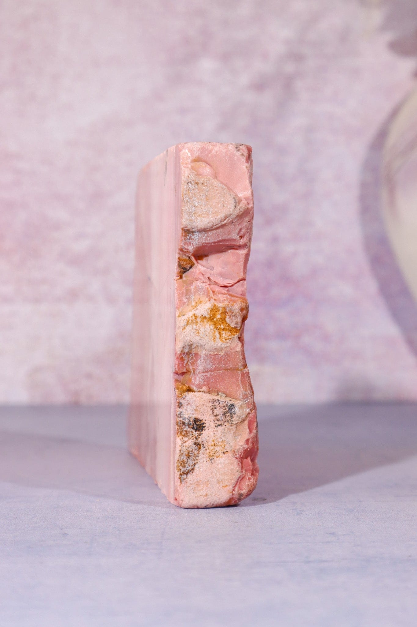 Freestanding Pink Opal Slab, Australia, 12.5cm Freeform Tali & Loz Crystals