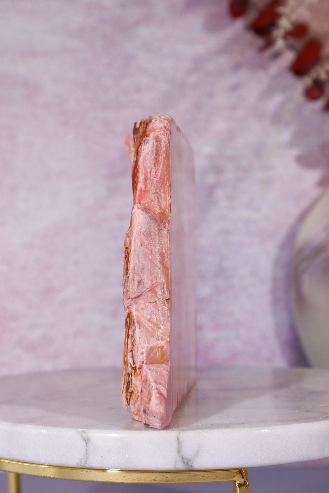 Freestanding Pink Opal Slab, Australia, 12.5cm Freeform Tali & Loz Crystals