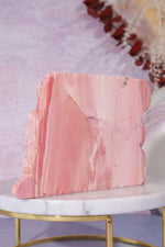 Freestanding Pink Opal Slab, Australia, 12.5cm Freeform Tali & Loz Crystals