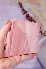 Freestanding Pink Opal Slab, Australia, 12.5cm Freeform Tali & Loz Crystals