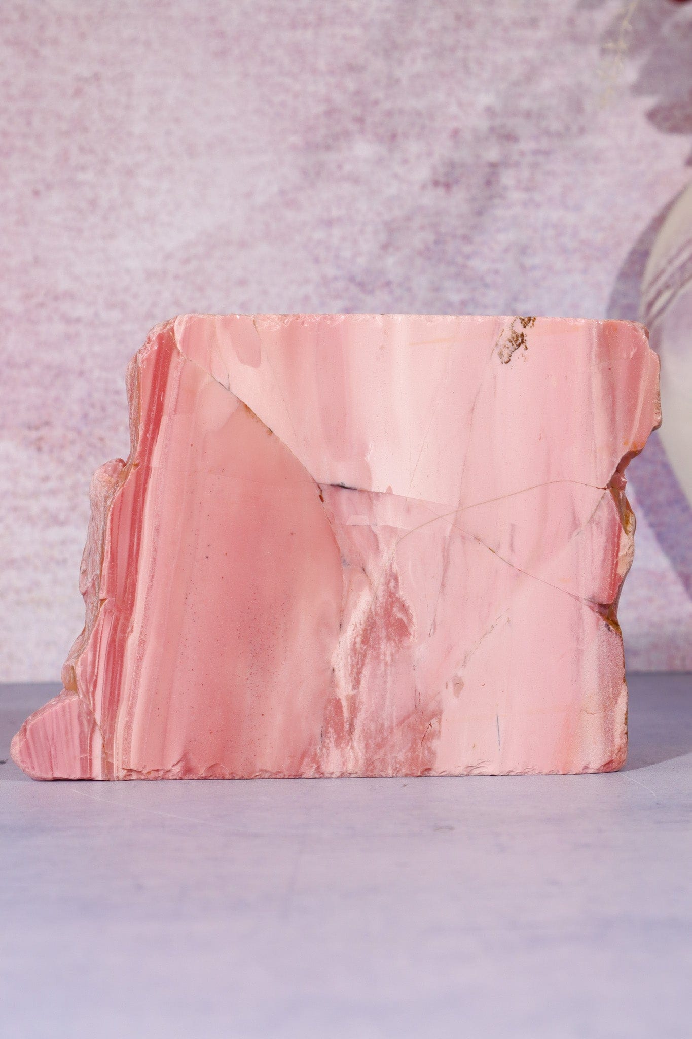 Freestanding Pink Opal Slab, Australia, 12.5cm Freeform Tali & Loz Crystals