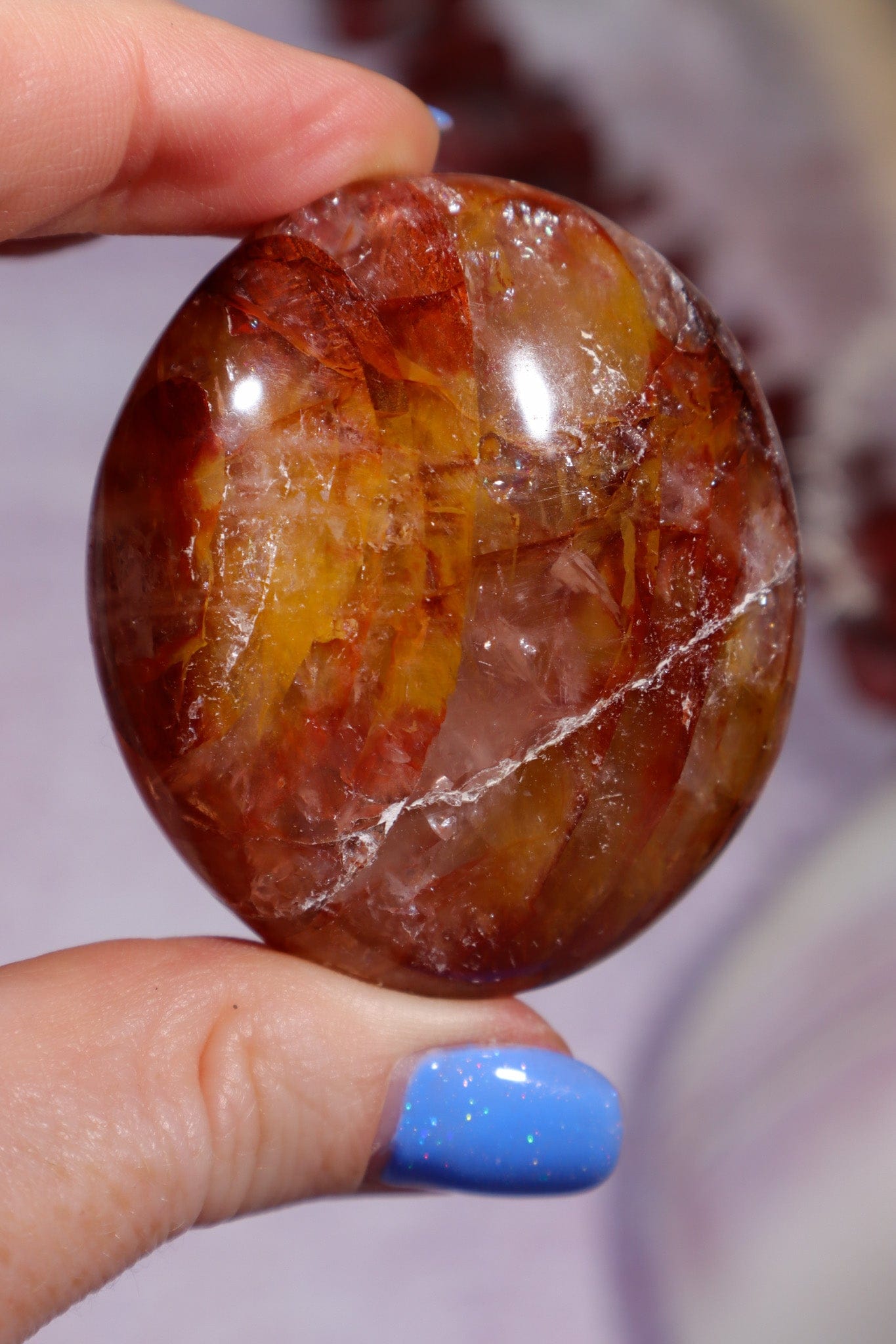 Golden Healer Hematoid Quartz Palmstone 5.2cm Palm Stone Tali & Loz Crystals