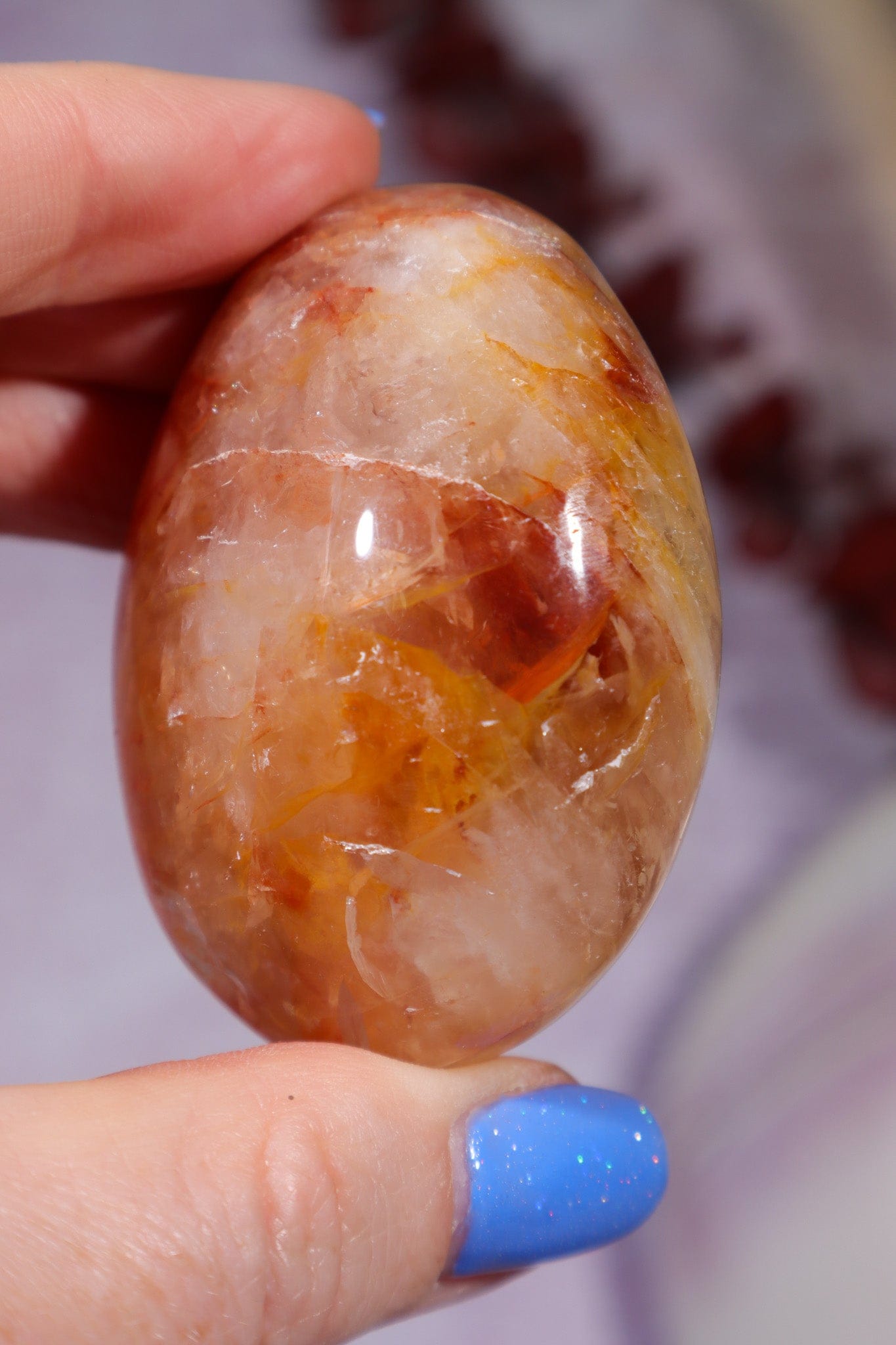 Golden Healer Hematoid Quartz Palmstone 5.5cm Palm Stone Tali & Loz Crystals