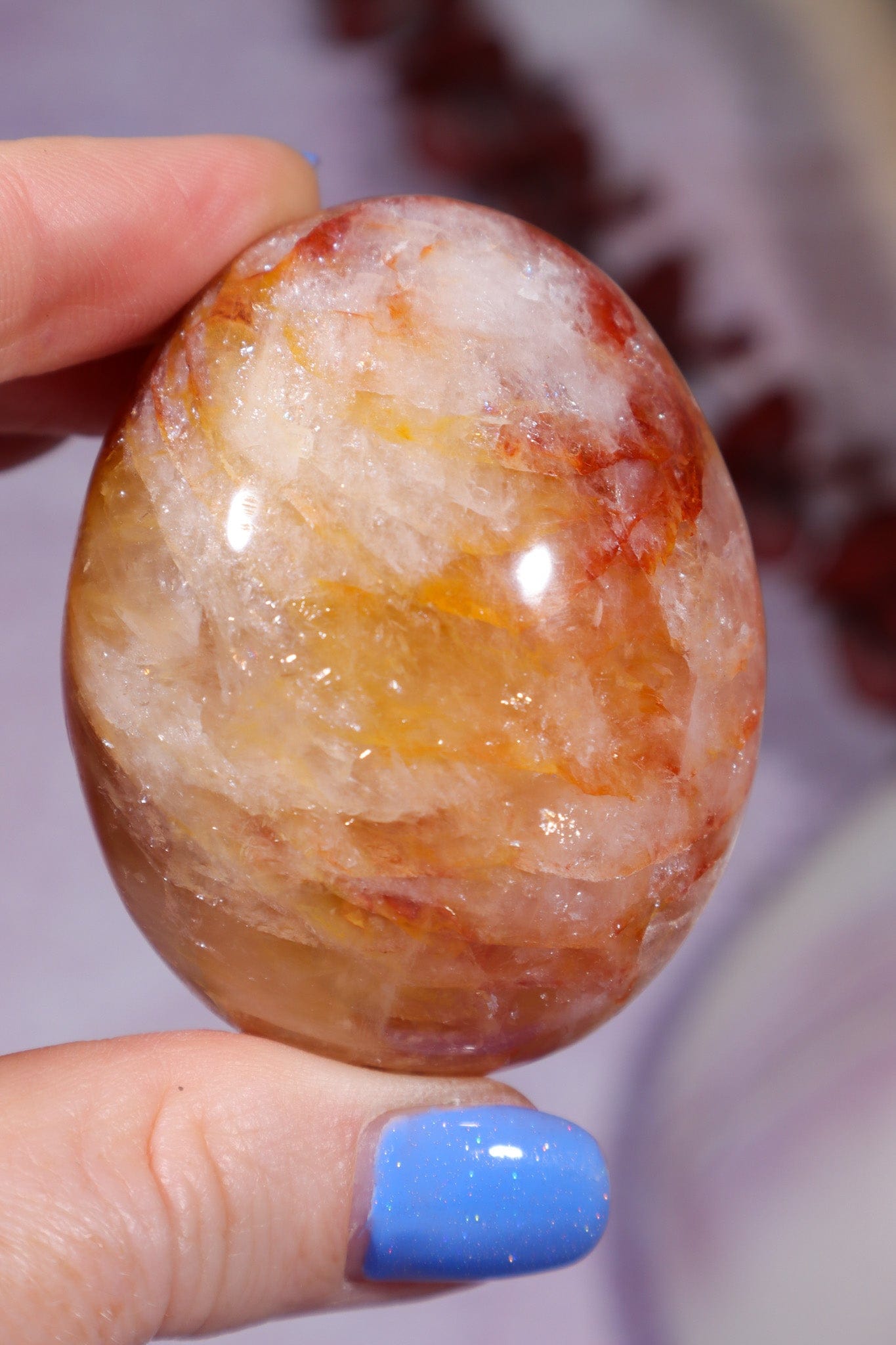 Golden Healer Hematoid Quartz Palmstone 5.5cm Palm Stone Tali & Loz Crystals
