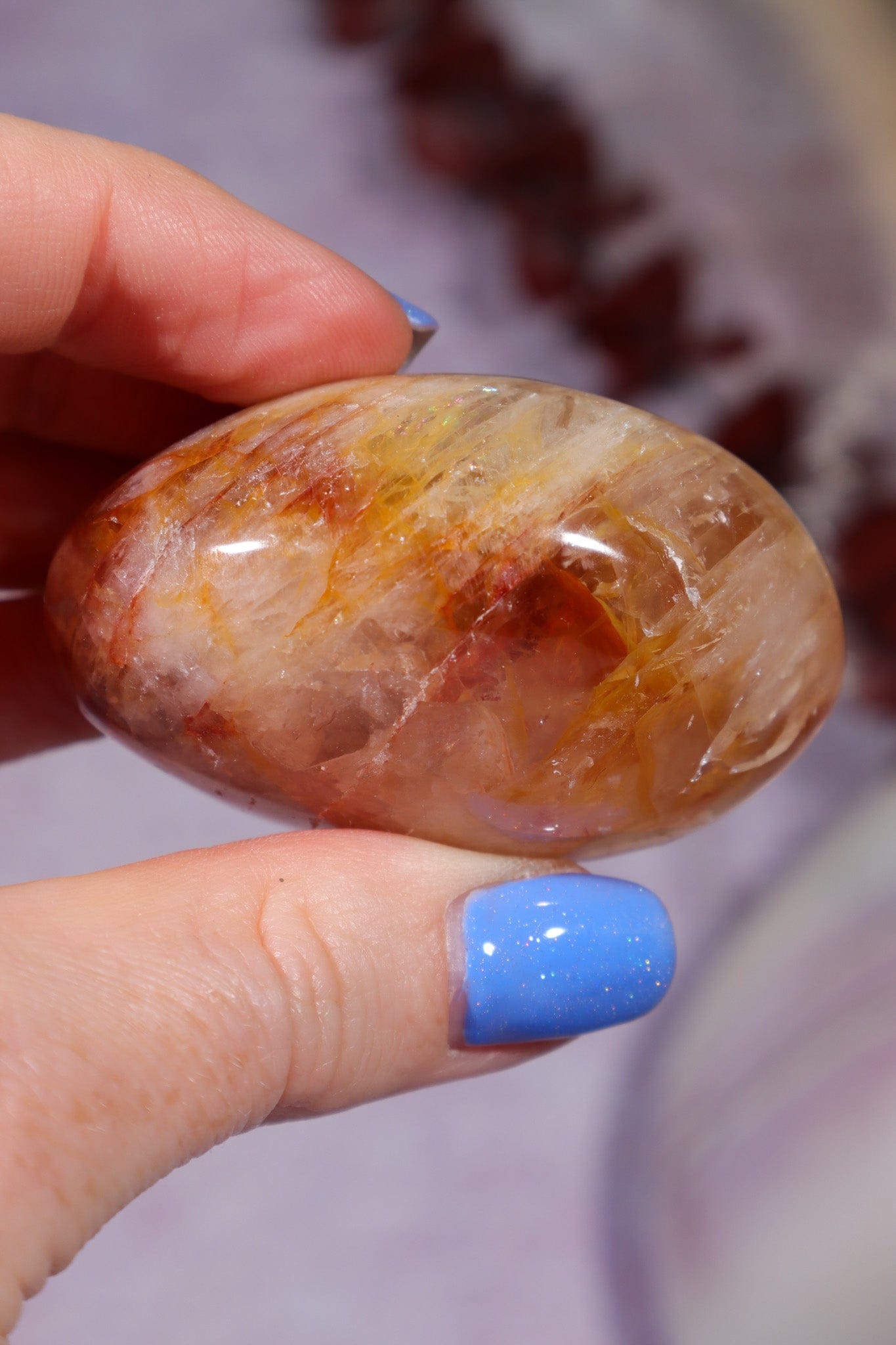 Golden Healer Hematoid Quartz Palmstone 5.5cm Palm Stone Tali & Loz Crystals