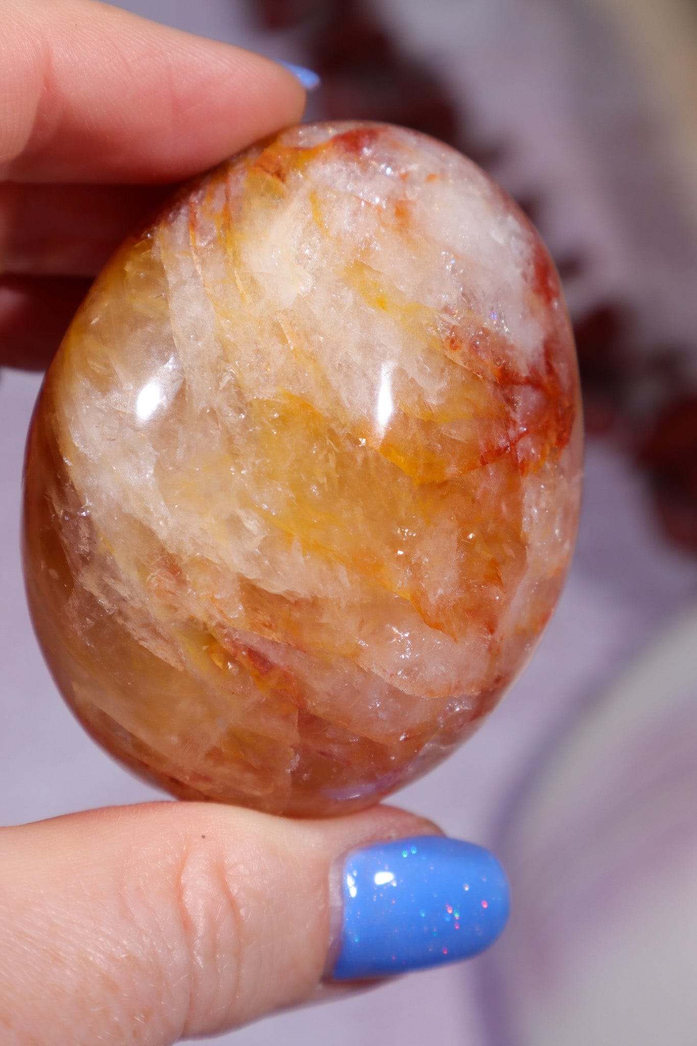 Golden Healer Hematoid Quartz Palmstone 5.5cm Palm Stone Tali & Loz Crystals