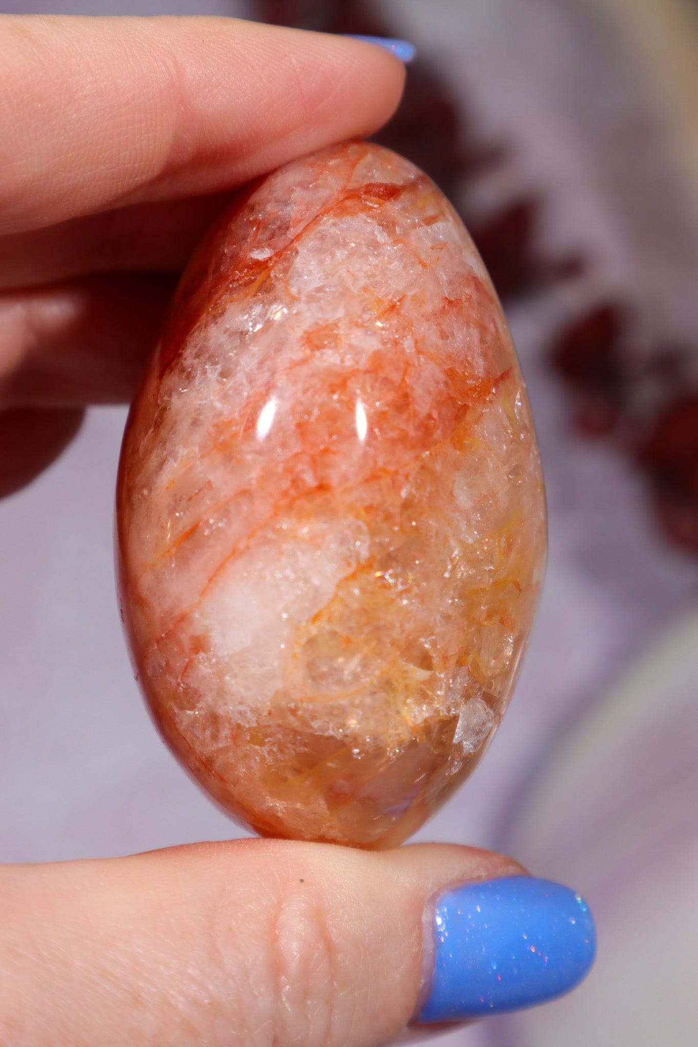 Golden Healer Hematoid Quartz Palmstone 5.5cm Palm Stone Tali & Loz Crystals