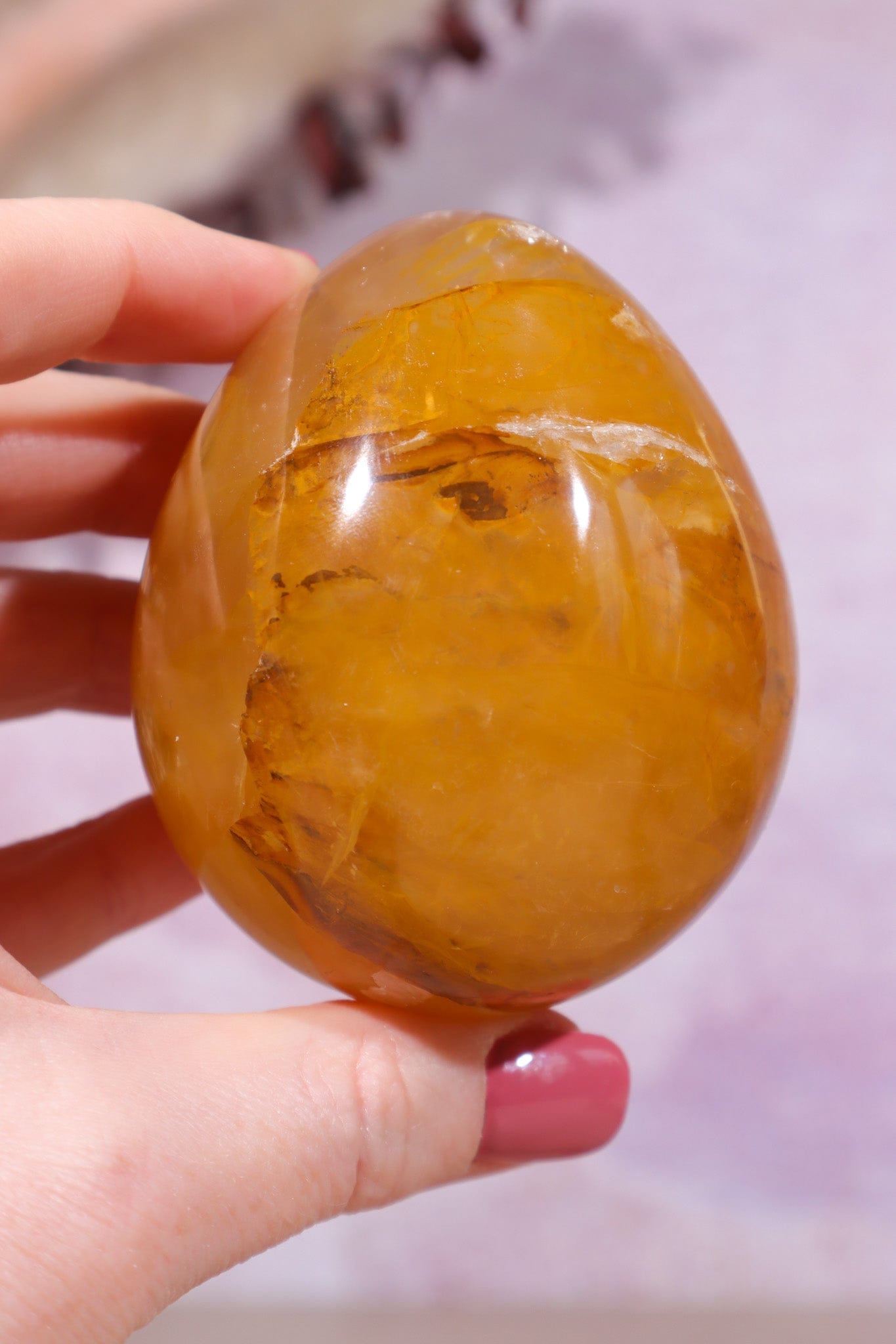 Golden Healer Quartz Egg 7cm Worry stones Tali & Loz Crystals