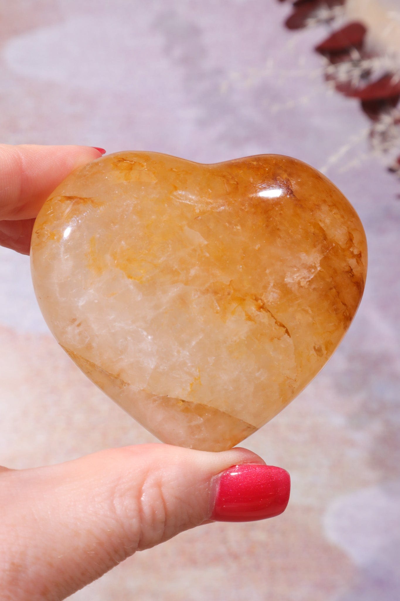 Golden Healer Quartz Heart, Intuitively Chosen Hearts Tali & Loz Crystals