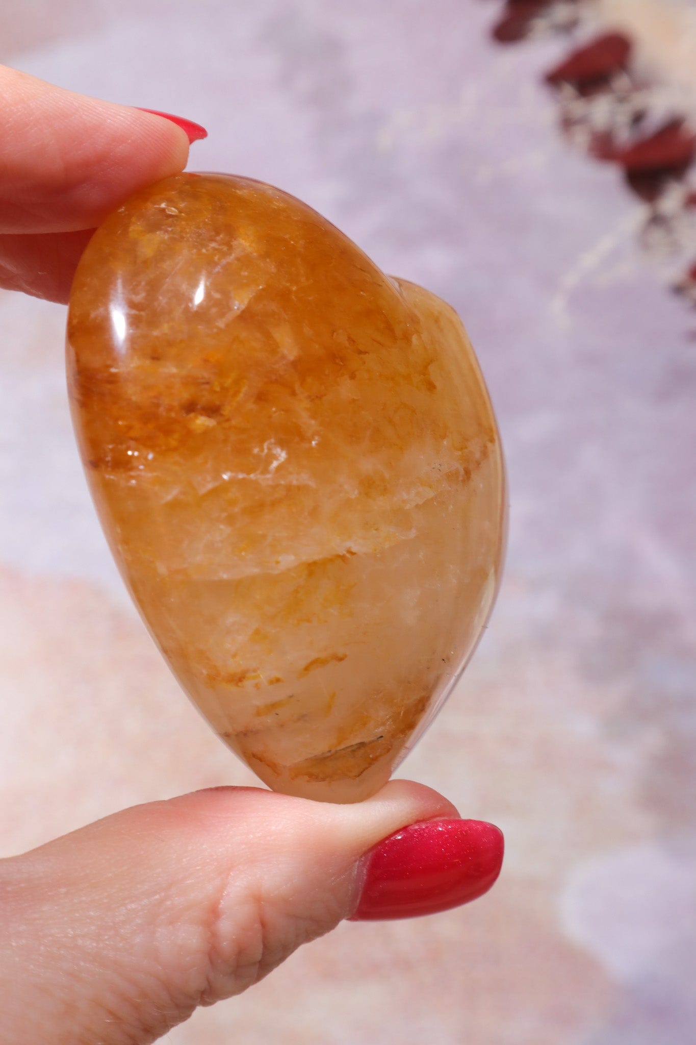 Golden Healer Quartz Heart, Intuitively Chosen Hearts Tali & Loz Crystals