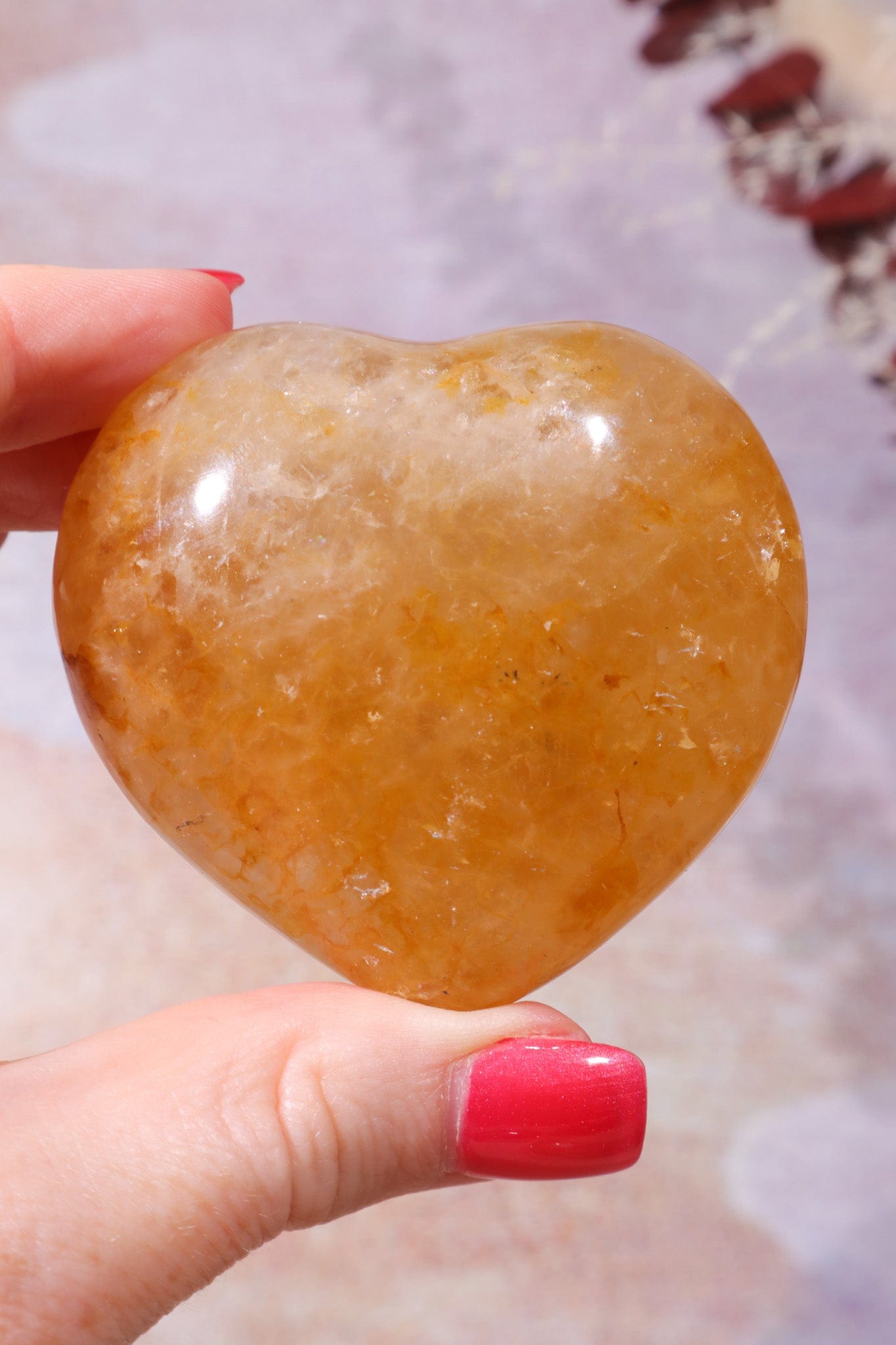 Golden Healer Quartz Heart, Intuitively Chosen Hearts Tali & Loz Crystals