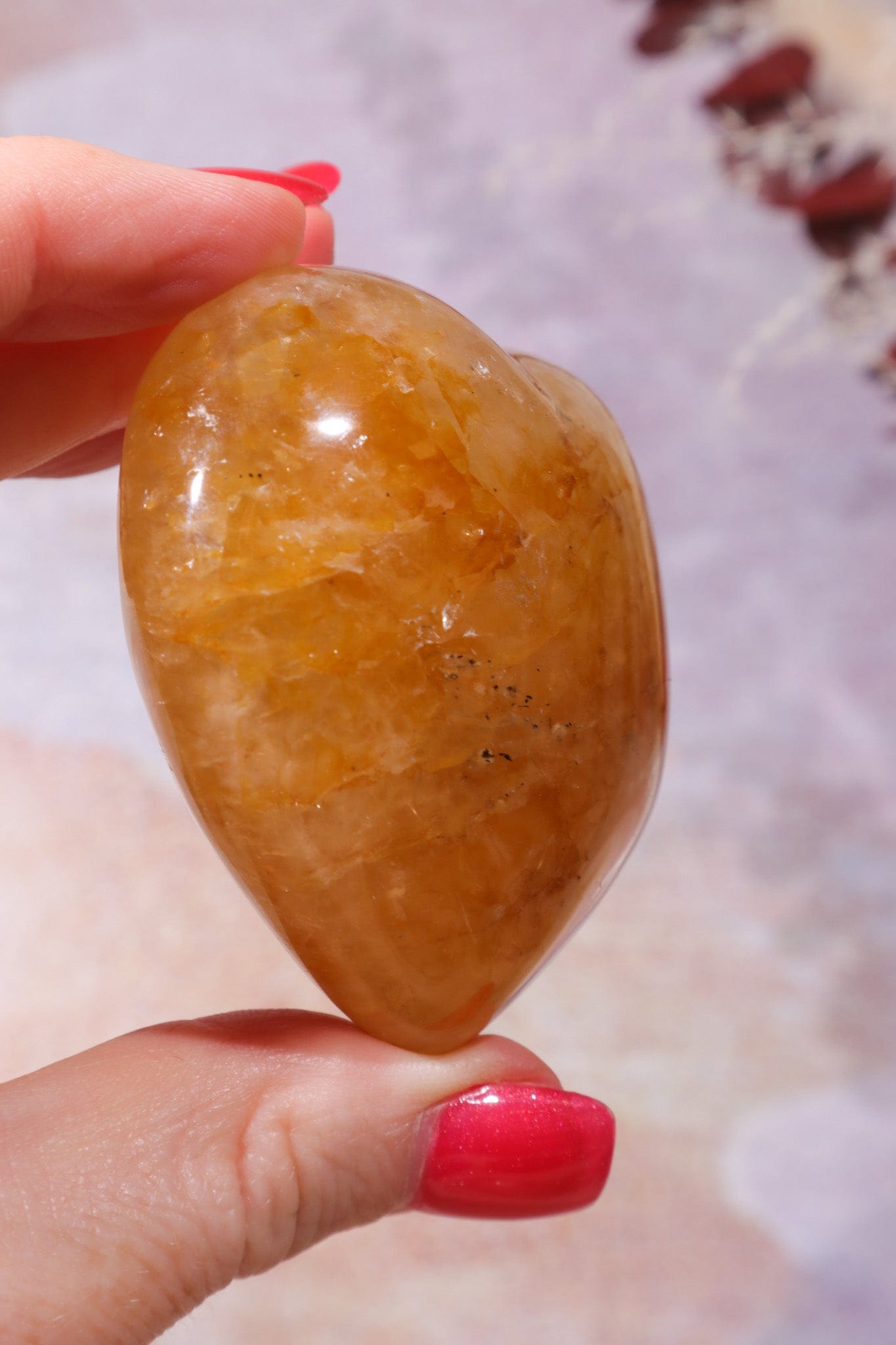 Golden Healer Quartz Heart, Intuitively Chosen Hearts Tali & Loz Crystals