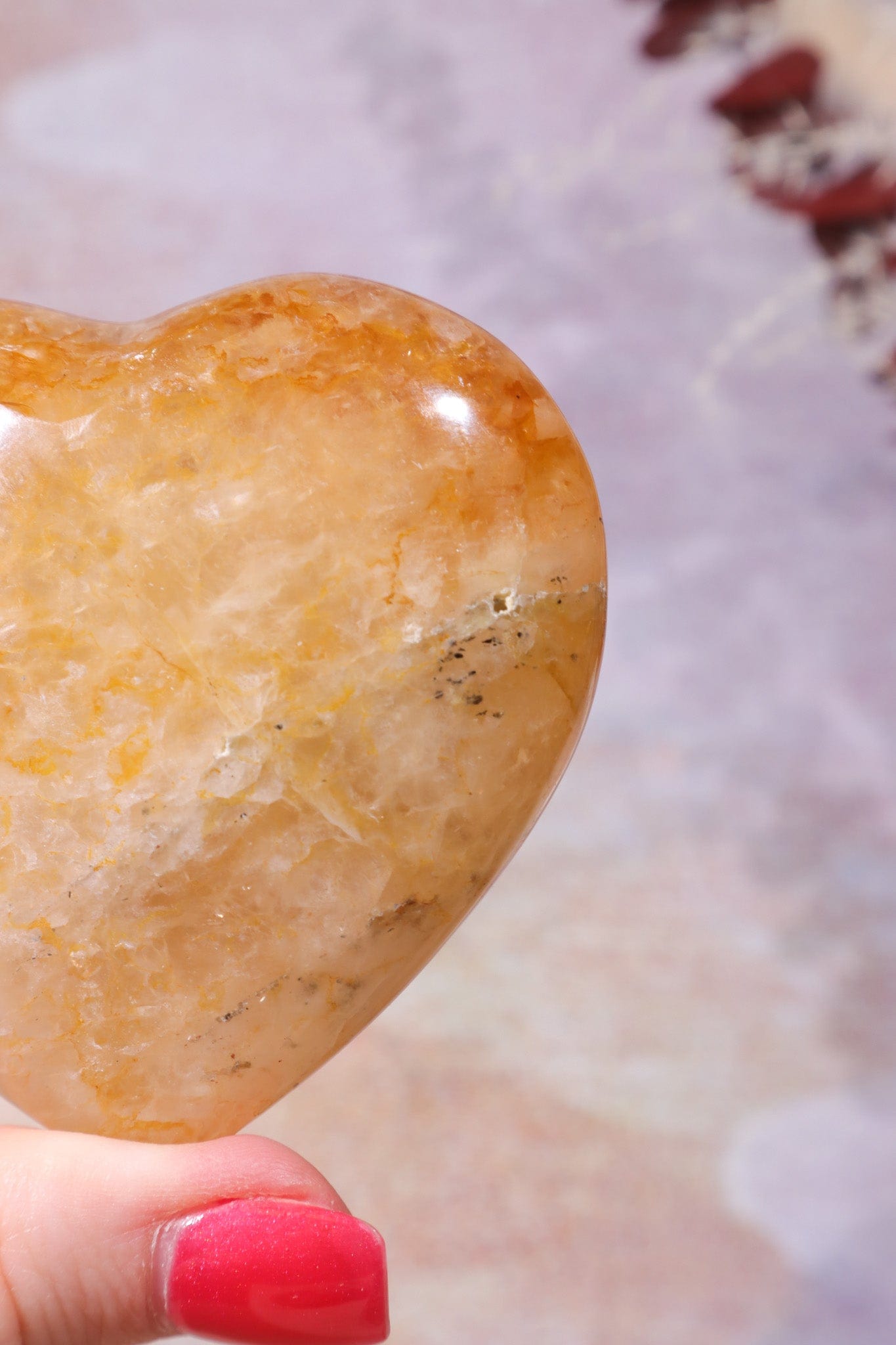 Golden Healer Quartz Heart, Intuitively Chosen Hearts Tali & Loz Crystals