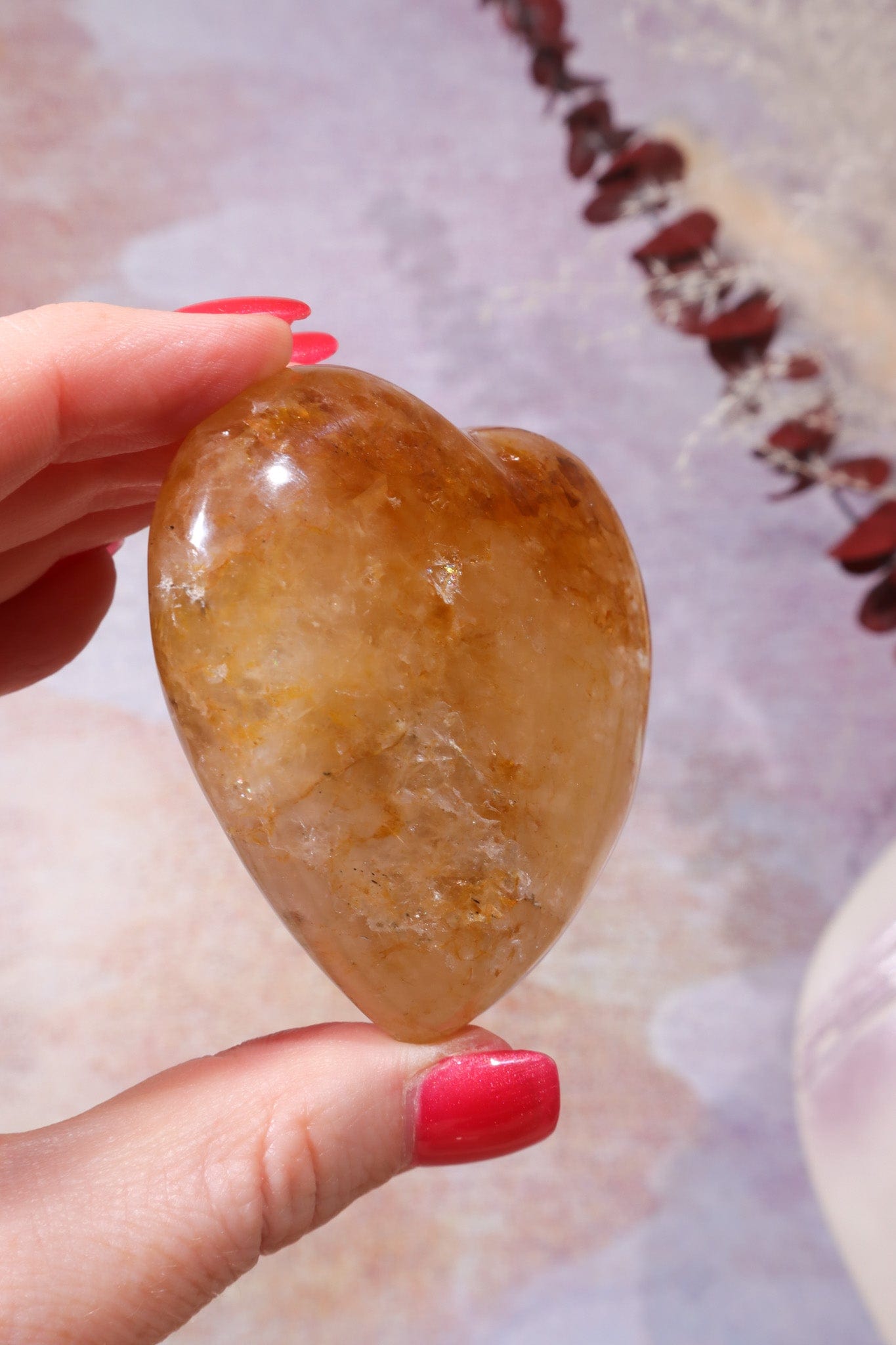 Golden Healer Quartz Heart, Intuitively Chosen Hearts Tali & Loz Crystals