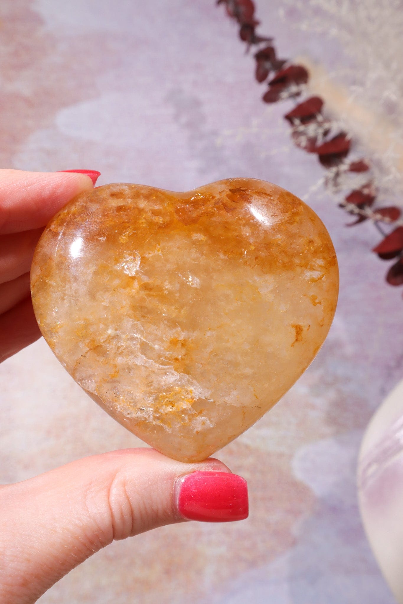 Golden Healer Quartz Heart, Intuitively Chosen Hearts Tali & Loz Crystals