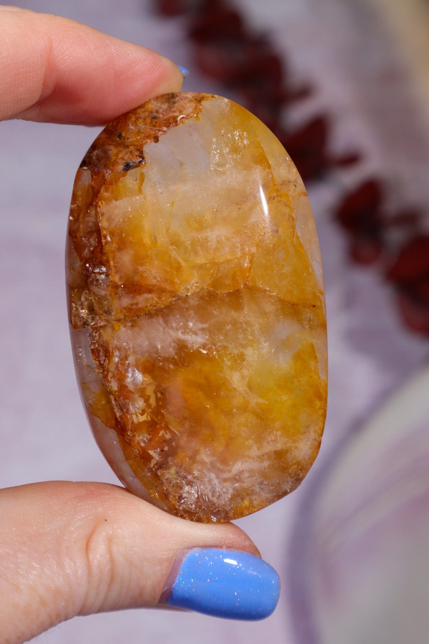 Golden Healer Quartz Palmstone 6cm Worry stones Tali & Loz Crystals