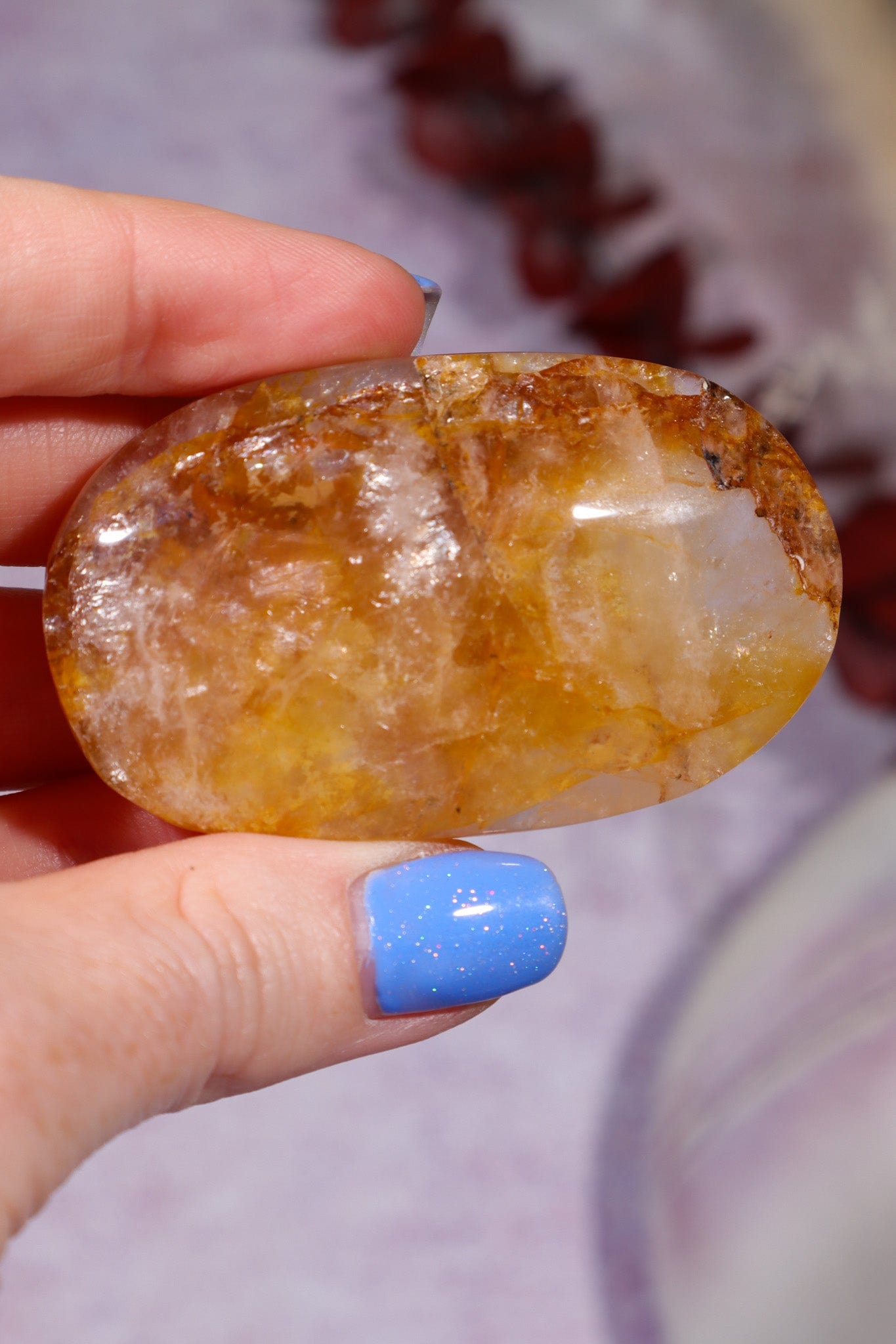 Golden Healer Quartz Palmstone 6cm Worry stones Tali & Loz Crystals