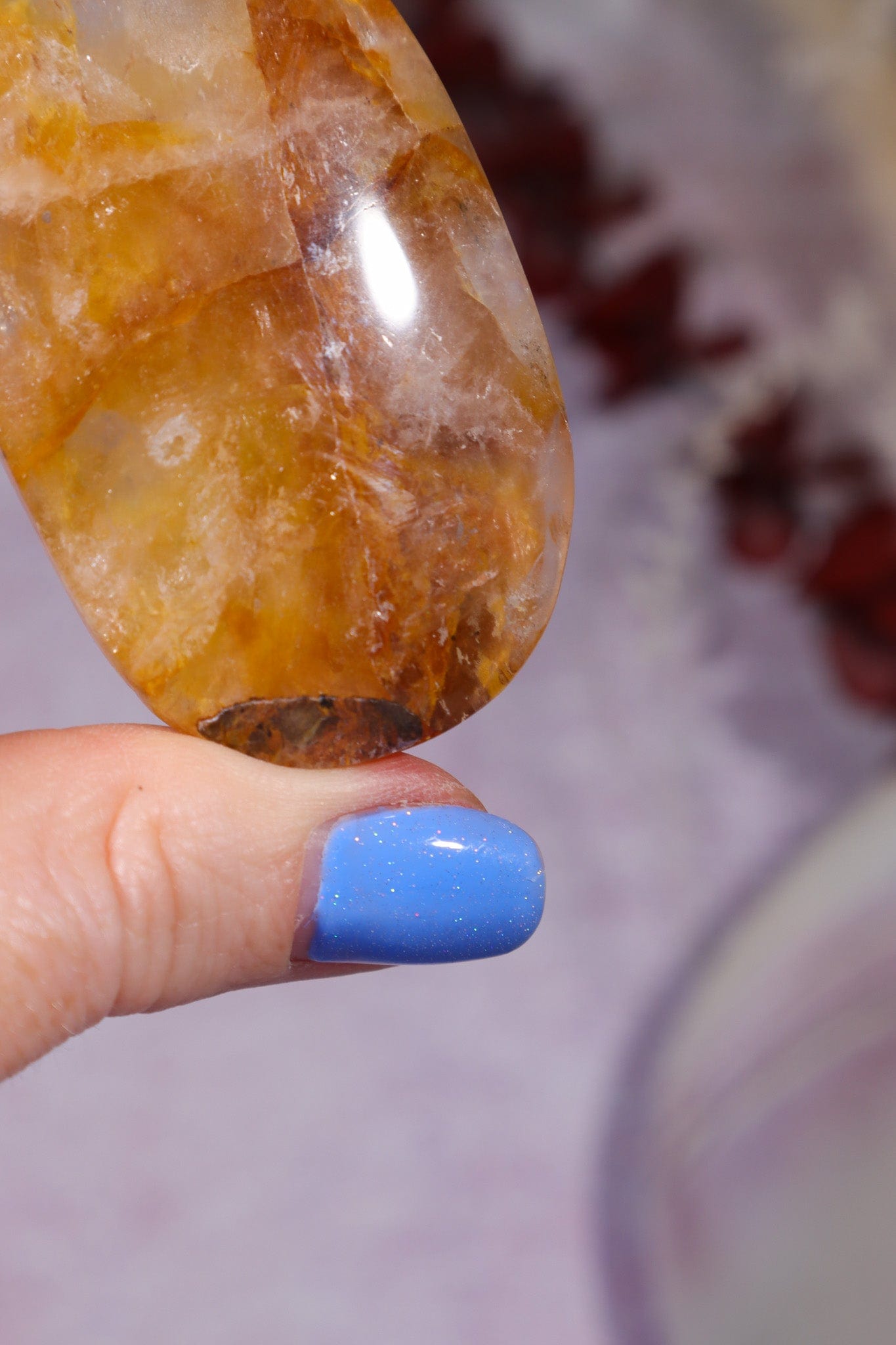 Golden Healer Quartz Palmstone 6cm Worry stones Tali & Loz Crystals