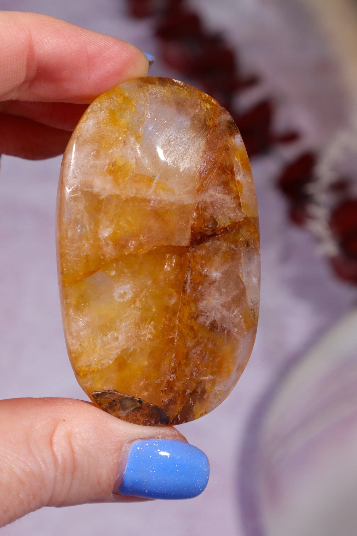 Golden Healer Quartz Palmstone 6cm Worry stones Tali & Loz Crystals
