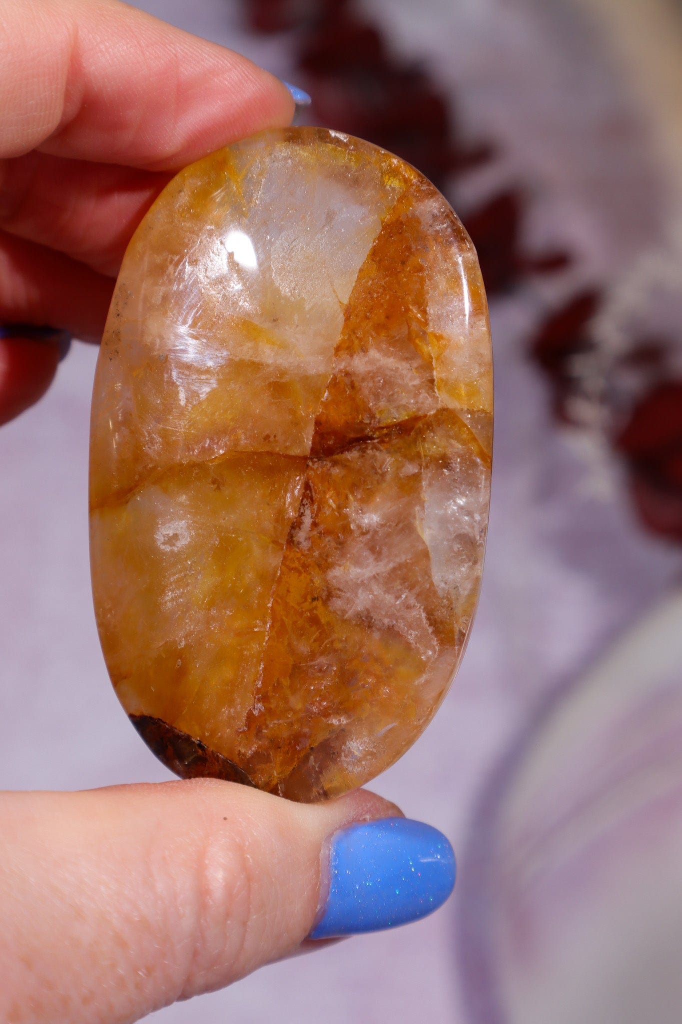 Golden Healer Quartz Palmstone 6cm Worry stones Tali & Loz Crystals