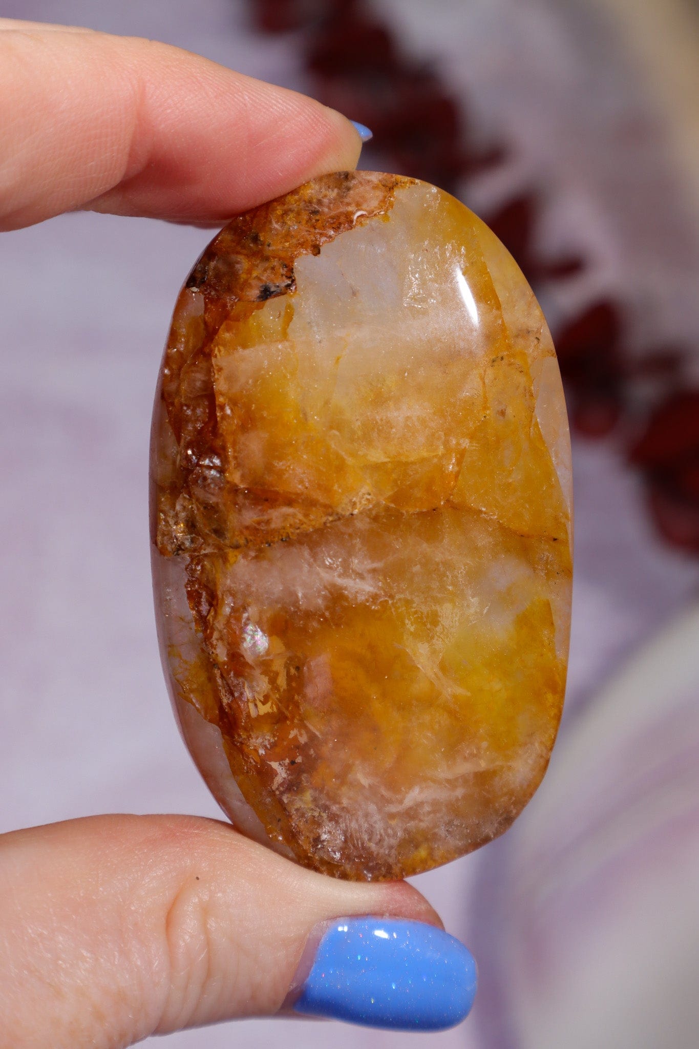 Golden Healer Quartz Palmstone 6cm Worry stones Tali & Loz Crystals