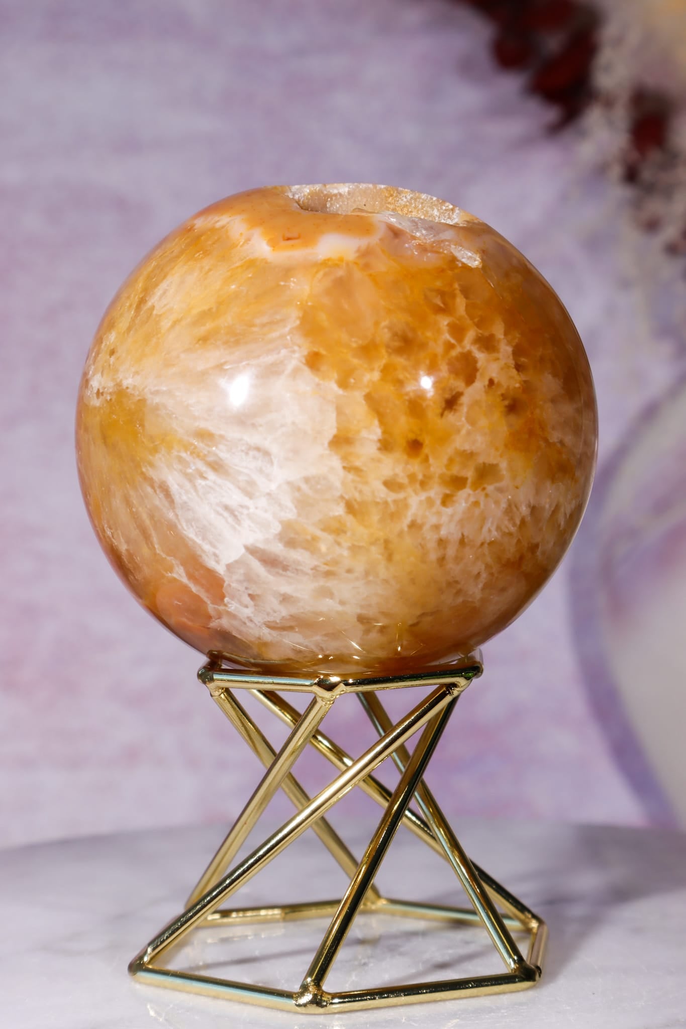 Golden Healer Quartz Sphere 7cm, Brazil Spheres Tali & Loz Crystals