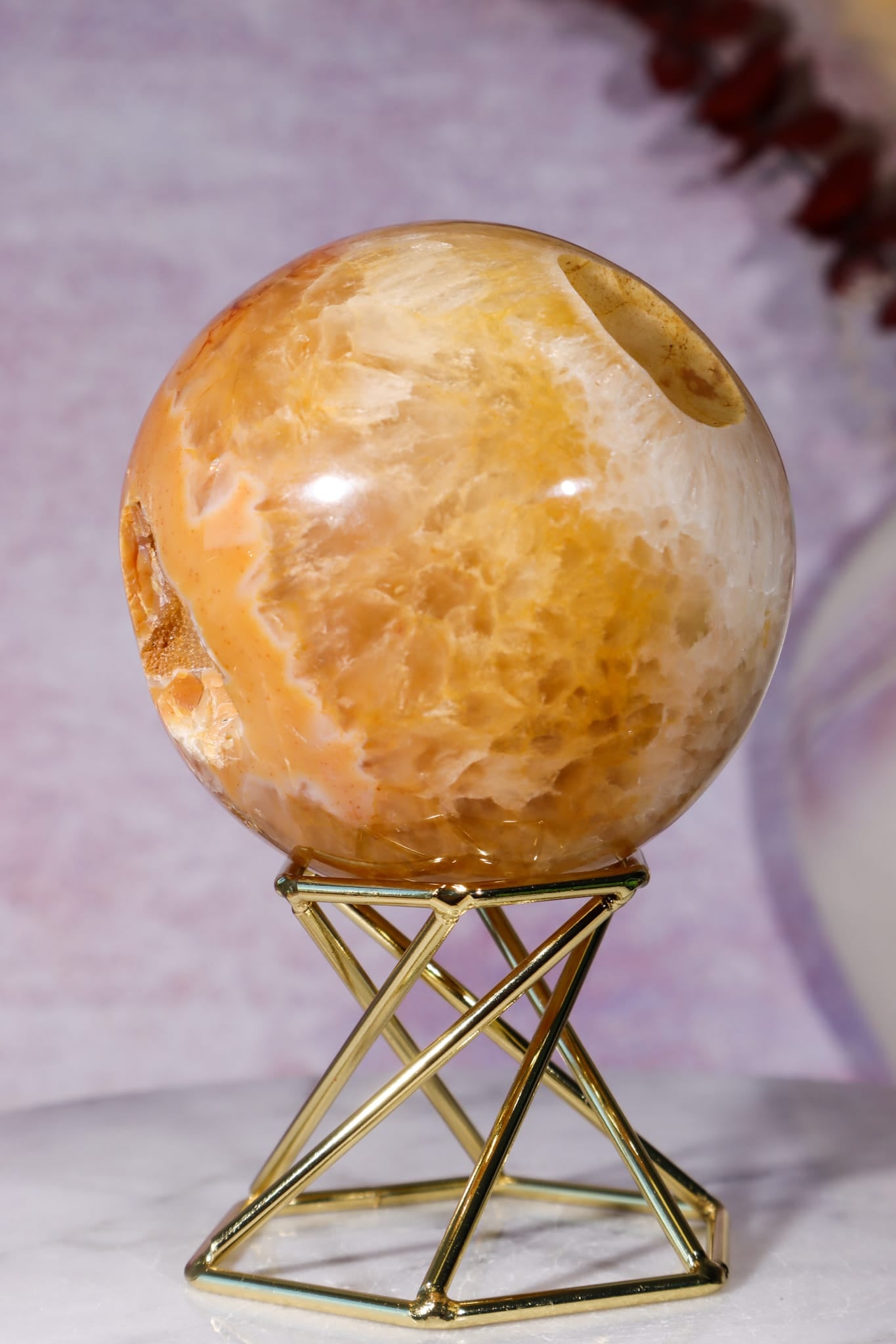 Golden Healer Quartz Sphere 7cm, Brazil Spheres Tali & Loz Crystals