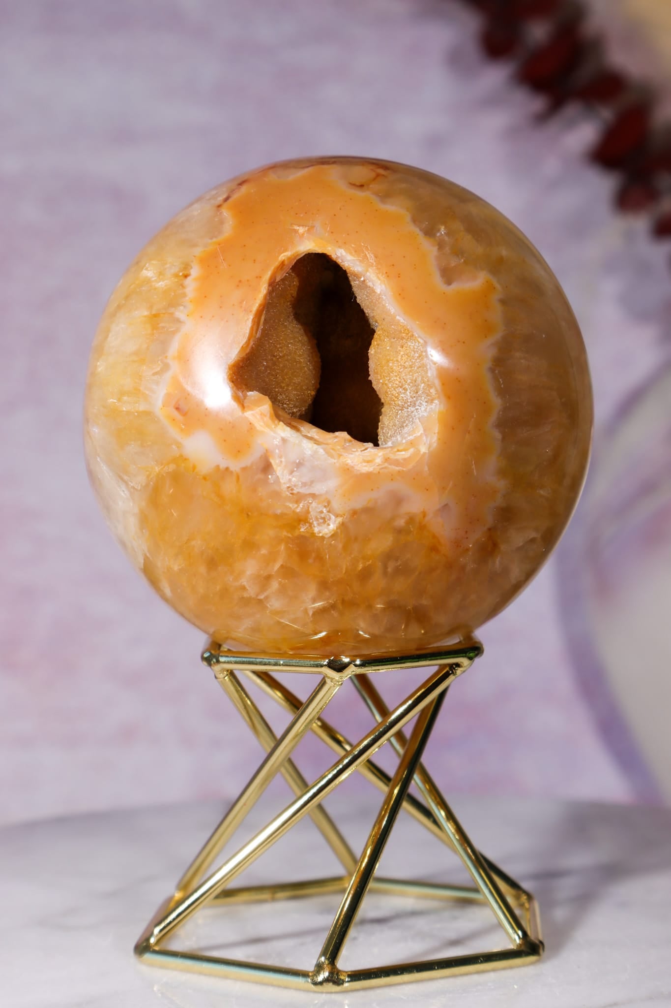 Golden Healer Quartz Sphere 7cm, Brazil Spheres Tali & Loz Crystals