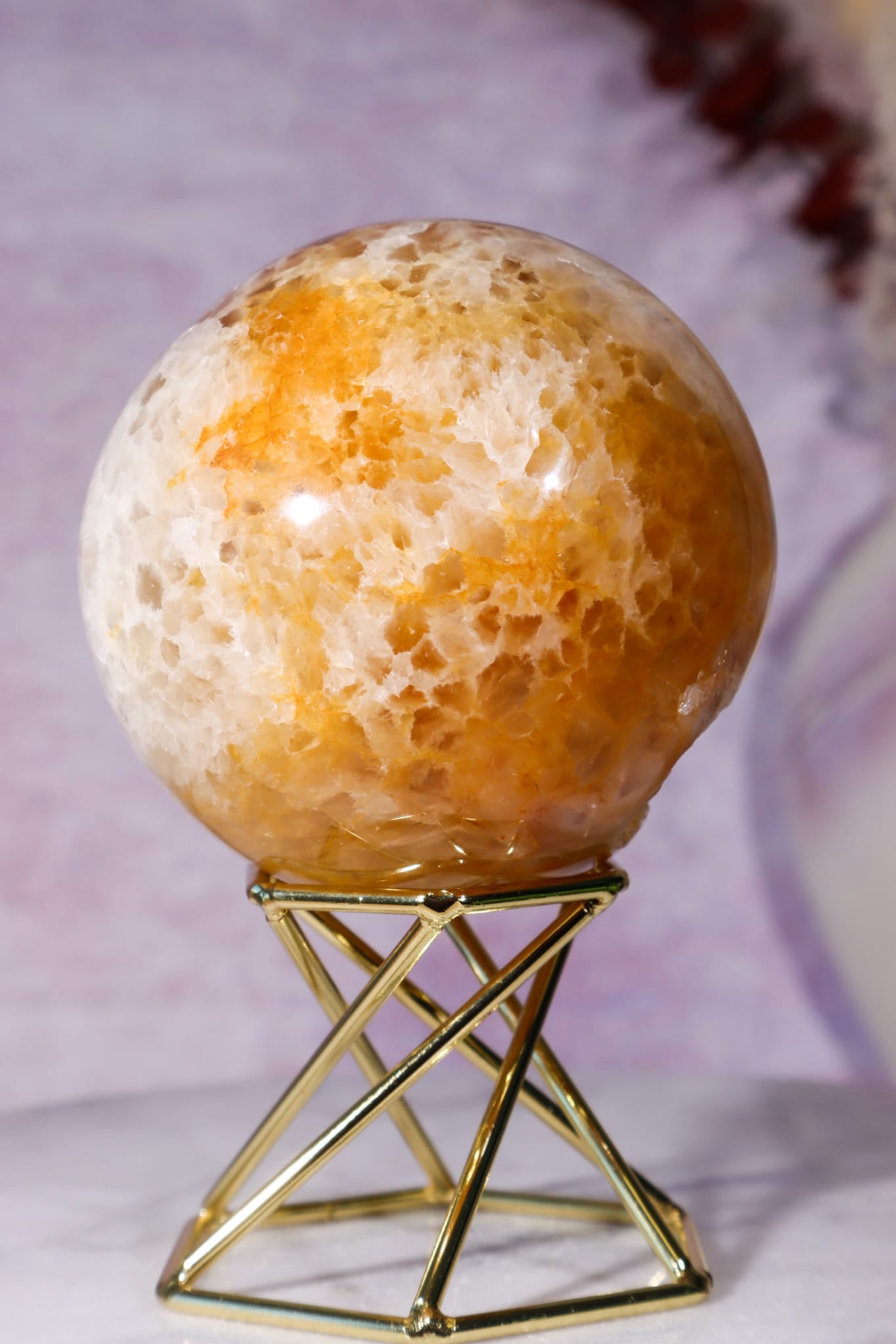 Golden Healer Quartz Sphere 7cm, Brazil Spheres Tali & Loz Crystals