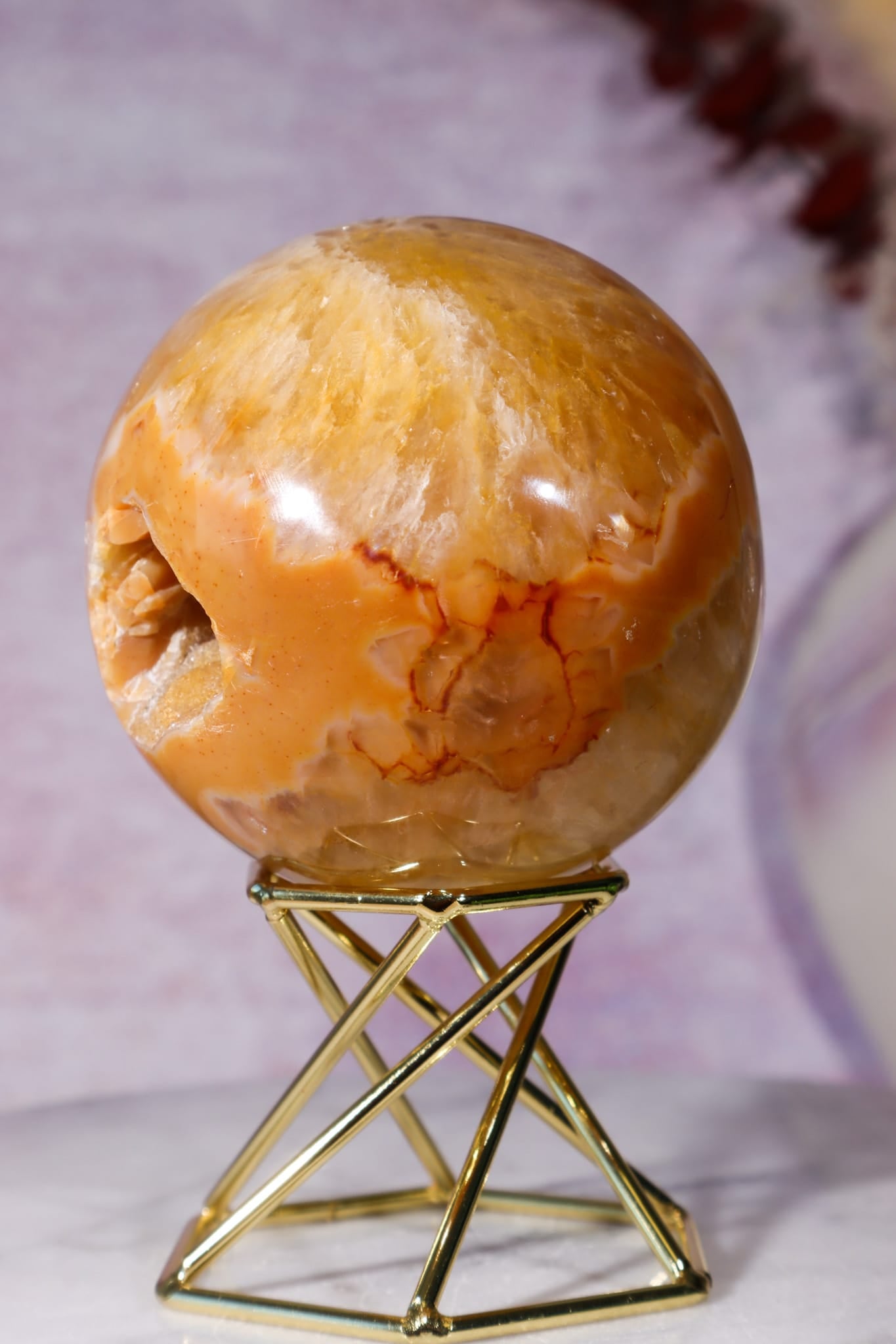 Golden Healer Quartz Sphere 7cm, Brazil Spheres Tali & Loz Crystals