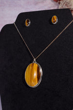 Golden Tigers Eye Necklace With Earrings 4.5cm, Handmade In The UK Jewellery Tali & Loz Crystals