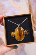 Golden Tigers Eye Necklace With Earrings, Handmade In The UK Jewellery Tali & Loz