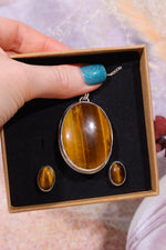 Golden Tigers Eye Necklace With Earrings, Handmade In The UK Jewellery Tali & Loz