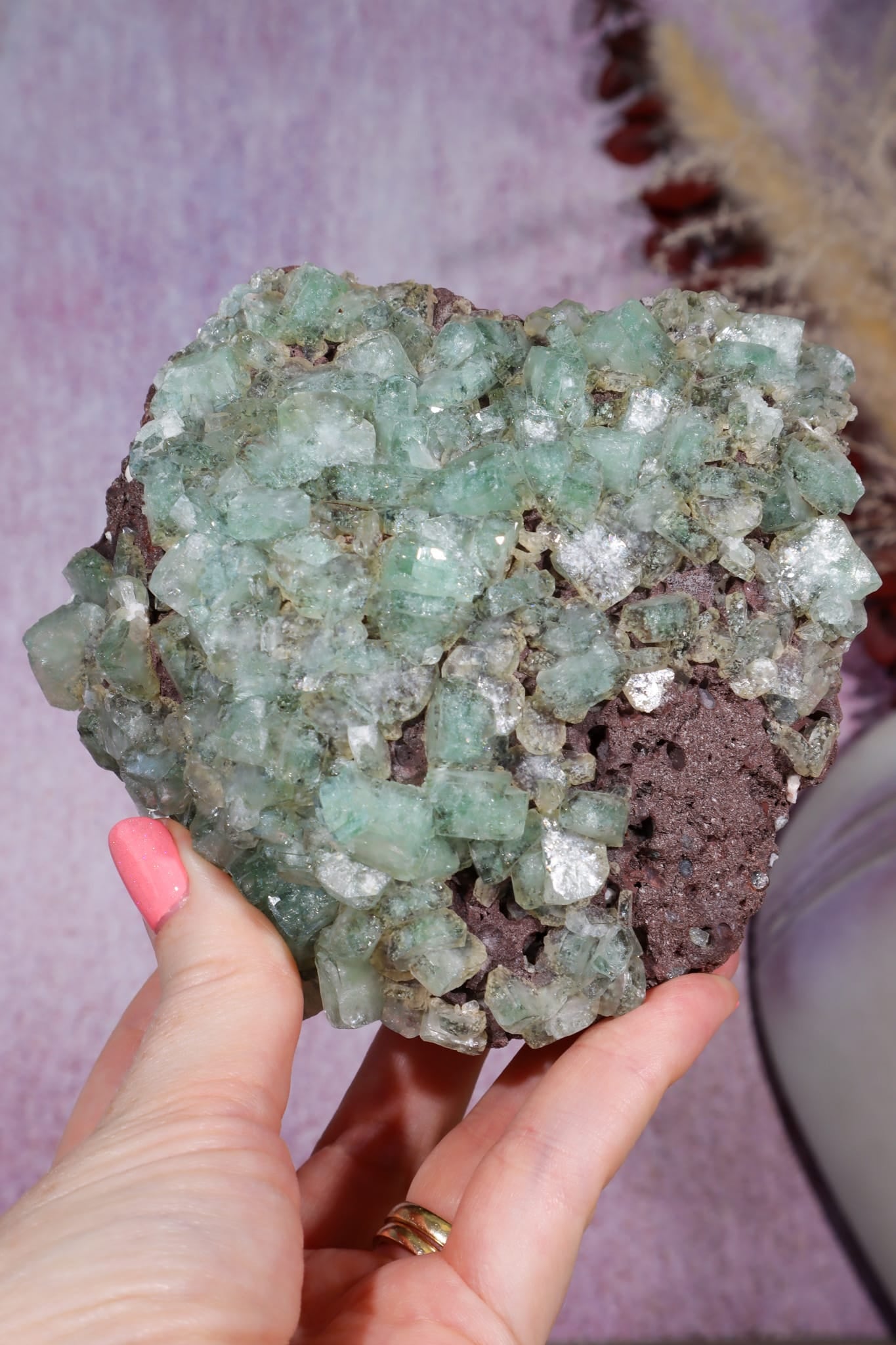 Green Apophyllite Specimen | 9cm | India Specimen Tali & Loz Crystals