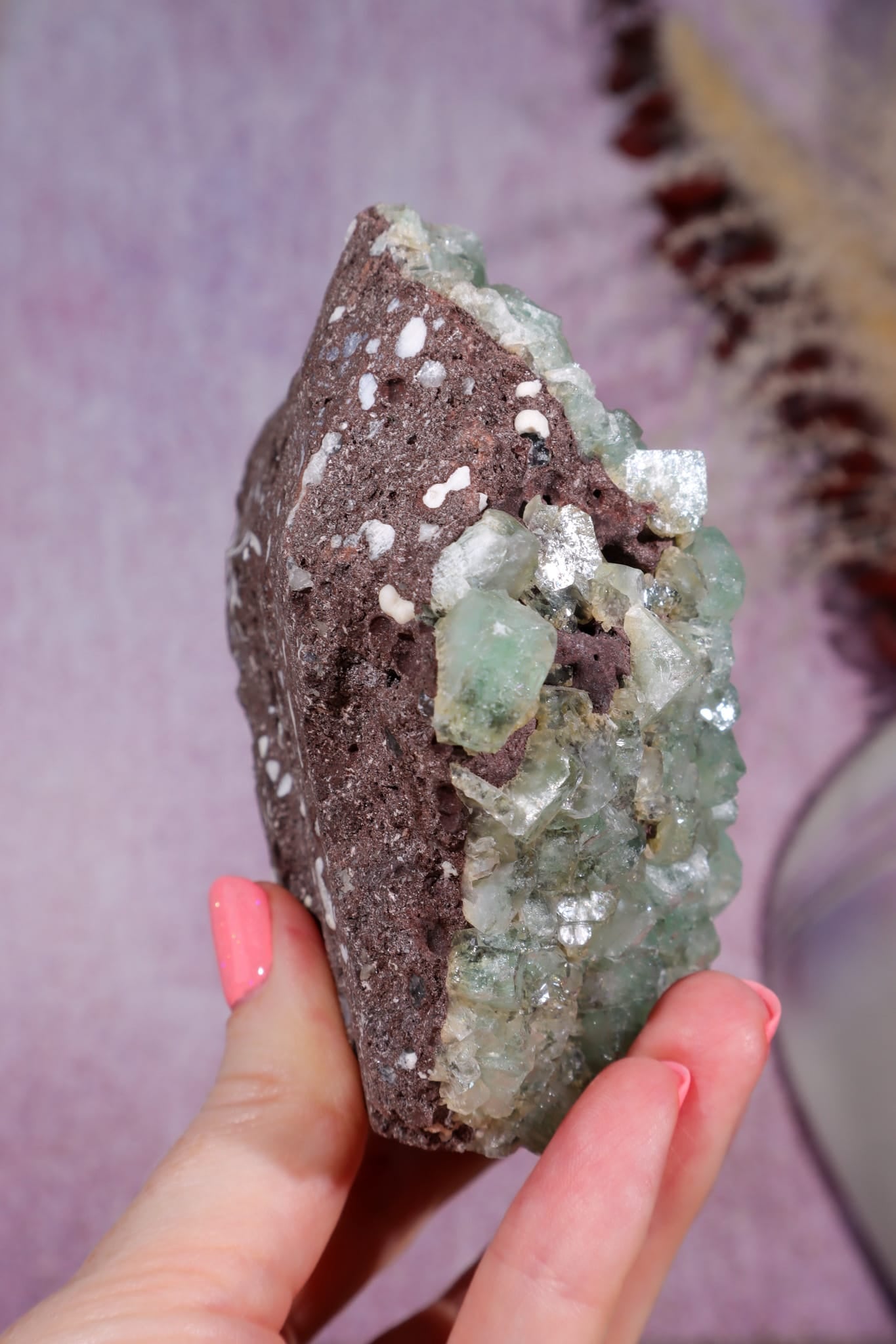 Green Apophyllite Specimen | 9cm | India Specimen Tali & Loz Crystals