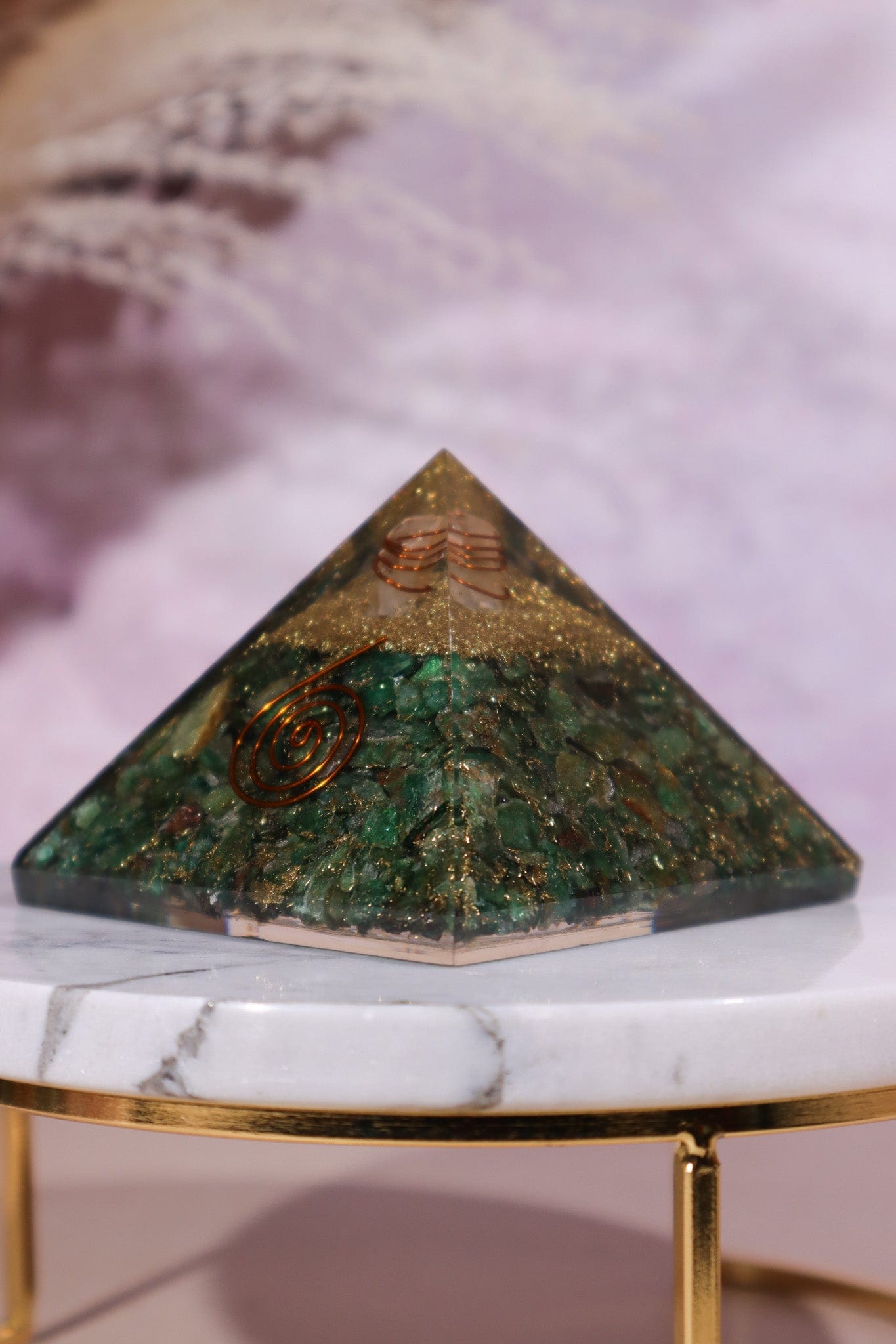 Green Aventurine Orgone Pyramids 6.5cm - Tali & Loz Crystals