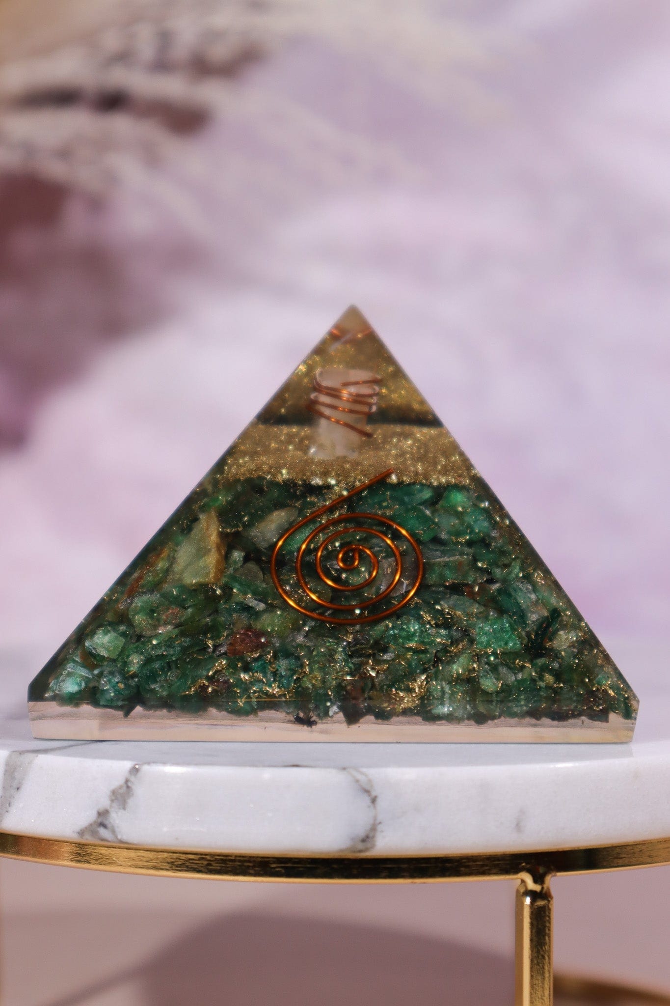Green Aventurine Orgone Pyramids 6.5cm - Tali & Loz Crystals