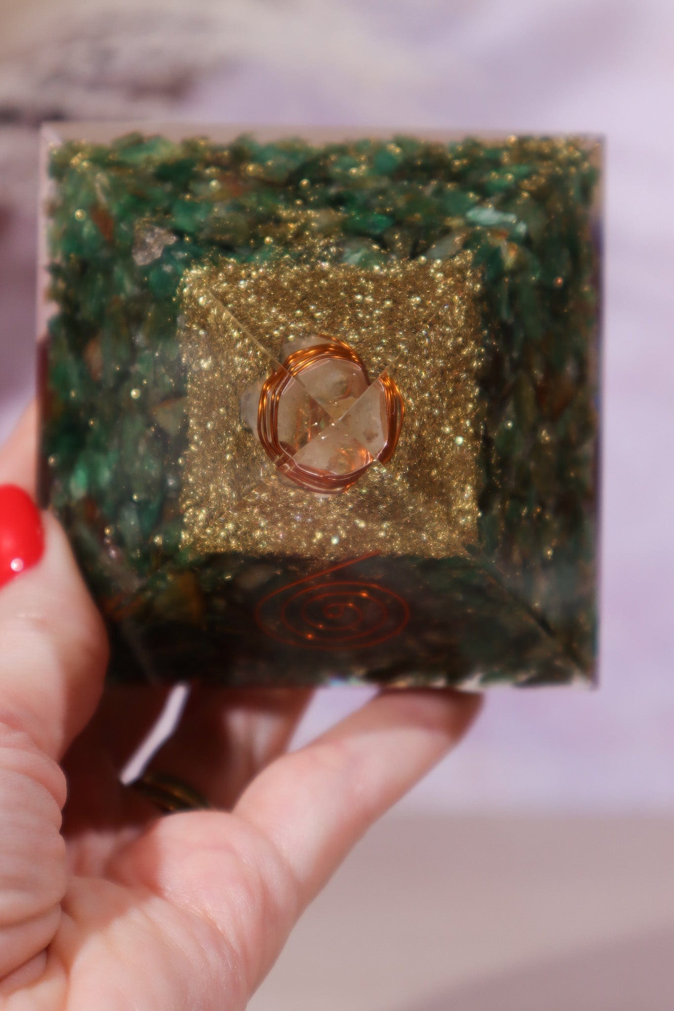 Green Aventurine Orgone Pyramids 6.5cm - Tali & Loz Crystals