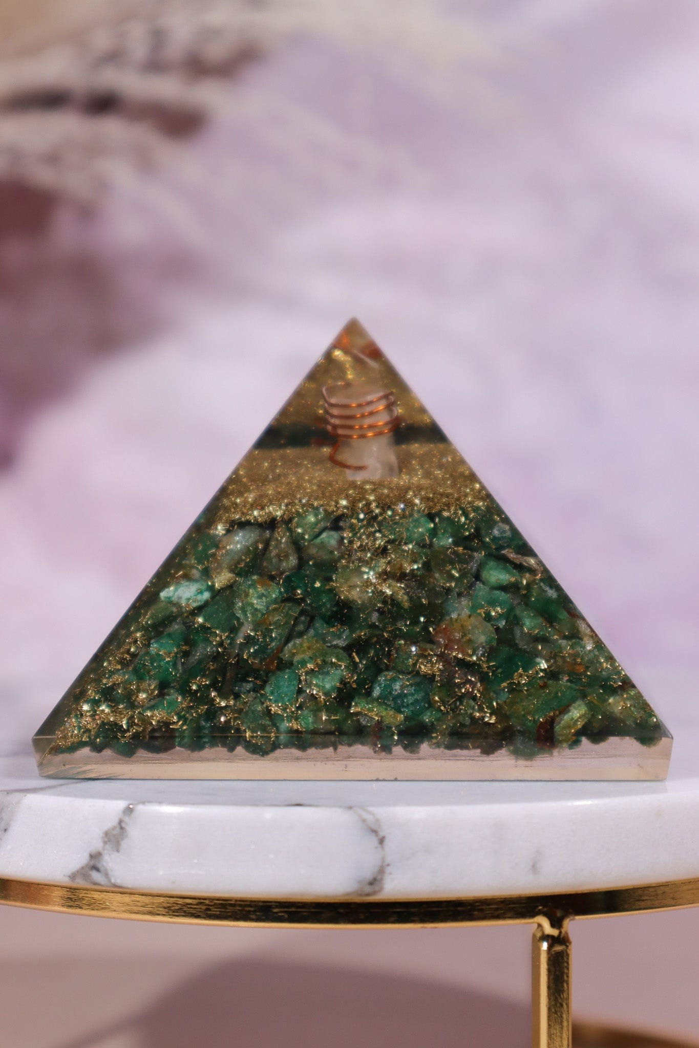 Green Aventurine Orgone Pyramids 6.5cm - Tali & Loz Crystals